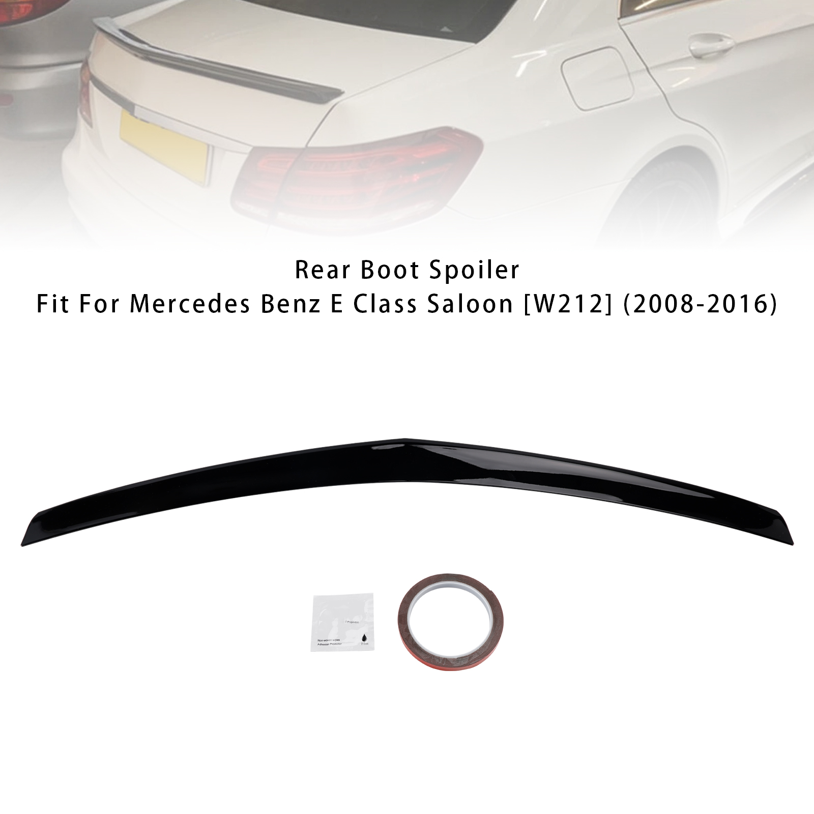 2008-2016 Mercedes Benz E Class Saloon Rear Boot Spoiler W212 Gloss Black Generic 2008-2016 Mercedes Benz E Class Saloon Rear Boot Spoiler W212 Gloss Black Generic
