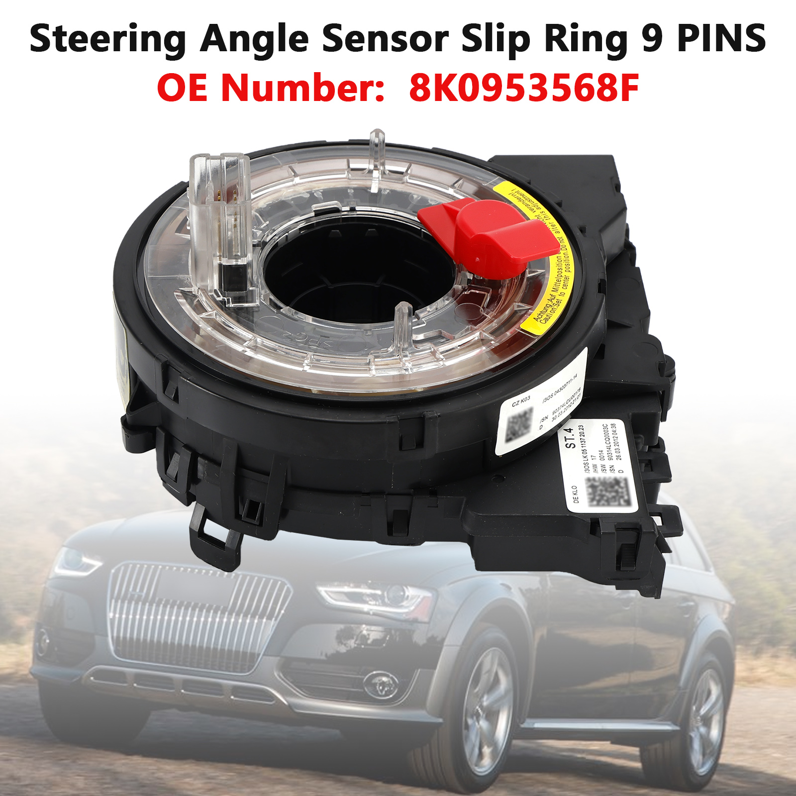 2008-2017 Audi S5 Steering Angle Sensor Slip Ring 8K0953568F Black Generic 2008-2017 Audi S5 Steering Angle Sensor Slip Ring 8K0953568F Black Generic