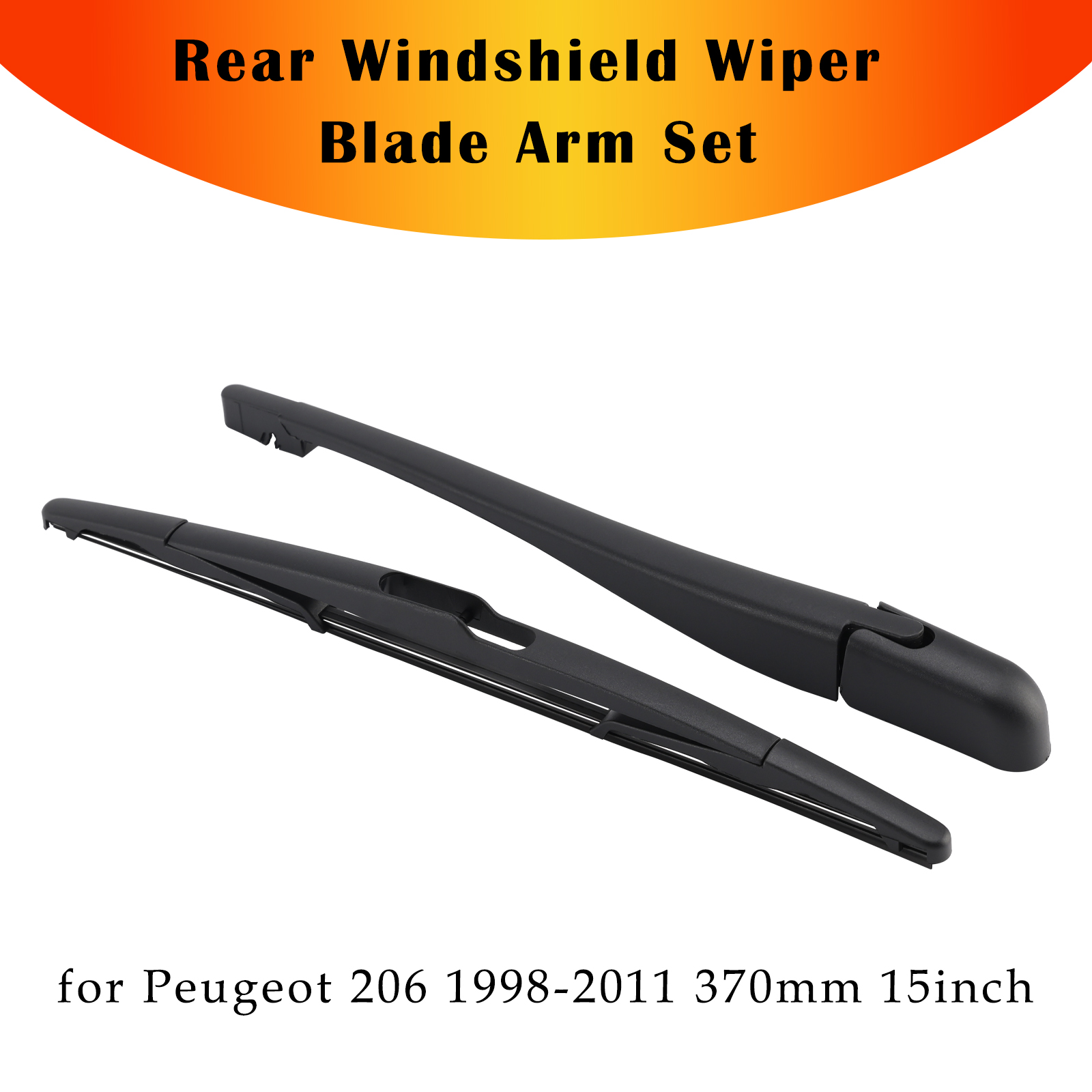 2006-2012 Peugeot 207 Hatchback Rear Windshield Wiper Blade Arm Set Black Generic 2006-2012 Peugeot 207 Hatchback Rear Windshield Wiper Blade Arm Set Black Generic