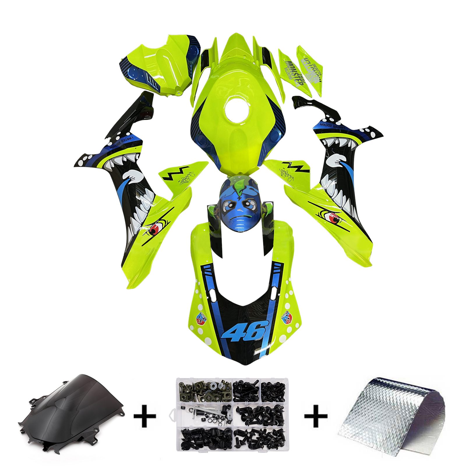 Yamaha YZFR1 YZF-R1 2015-2019 Fairing Kit Bodywork Plastic ABS Generic#171