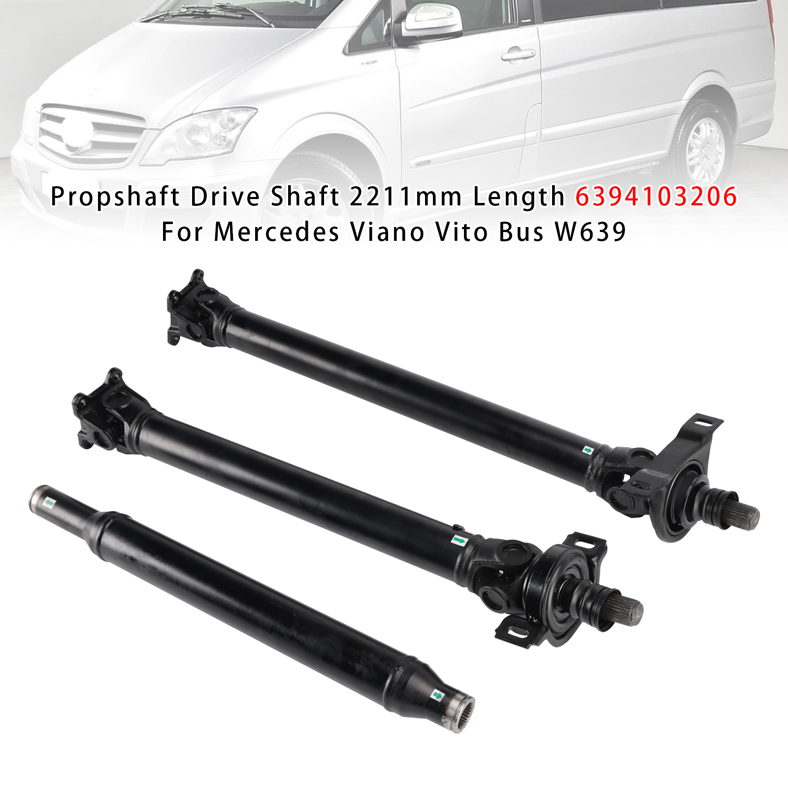 1996- Mercedes Viano Vito Bus W639 638 Propshaft Drive Shaft 2211mm Length 6394103206 Generic