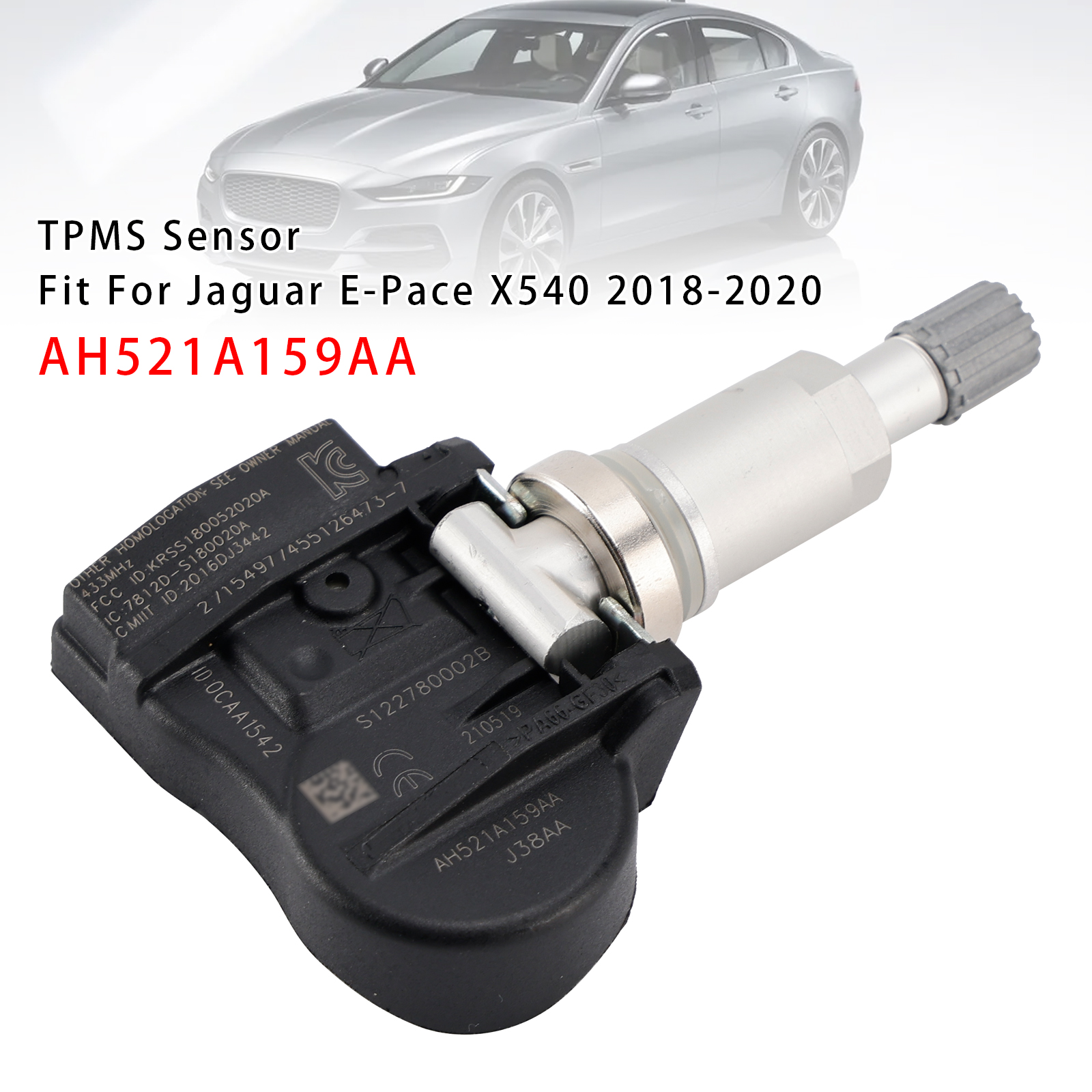 2015-2020 Jaguar XE X760 X260 X351 1X TPMS Tire Pressure Sensor AH521A159AA Generic