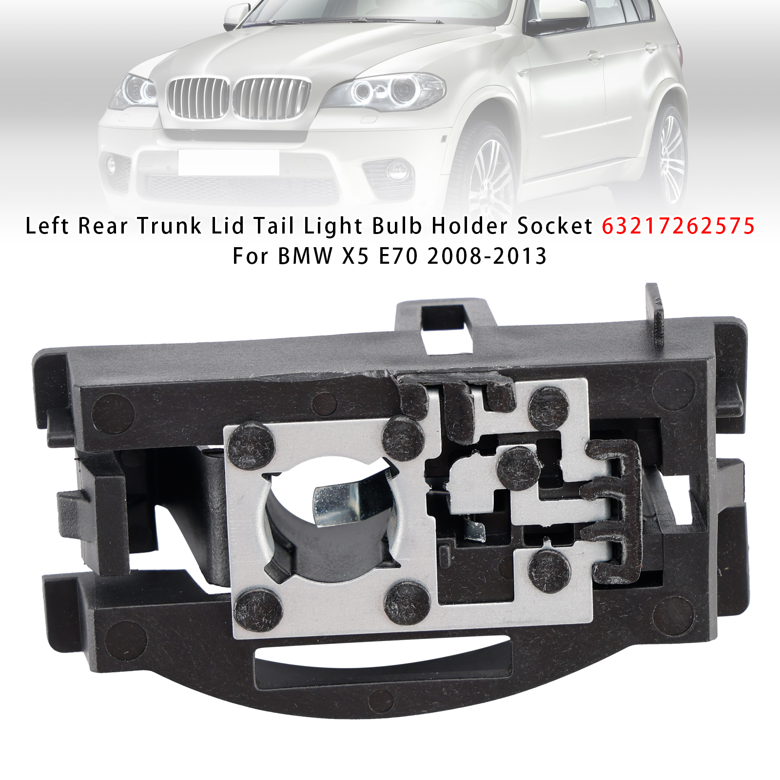 2008-2013 BMW X5 E70 Left Rear Trunk Lid Tail Light Bulb Holder Socket 63217262575 Generic