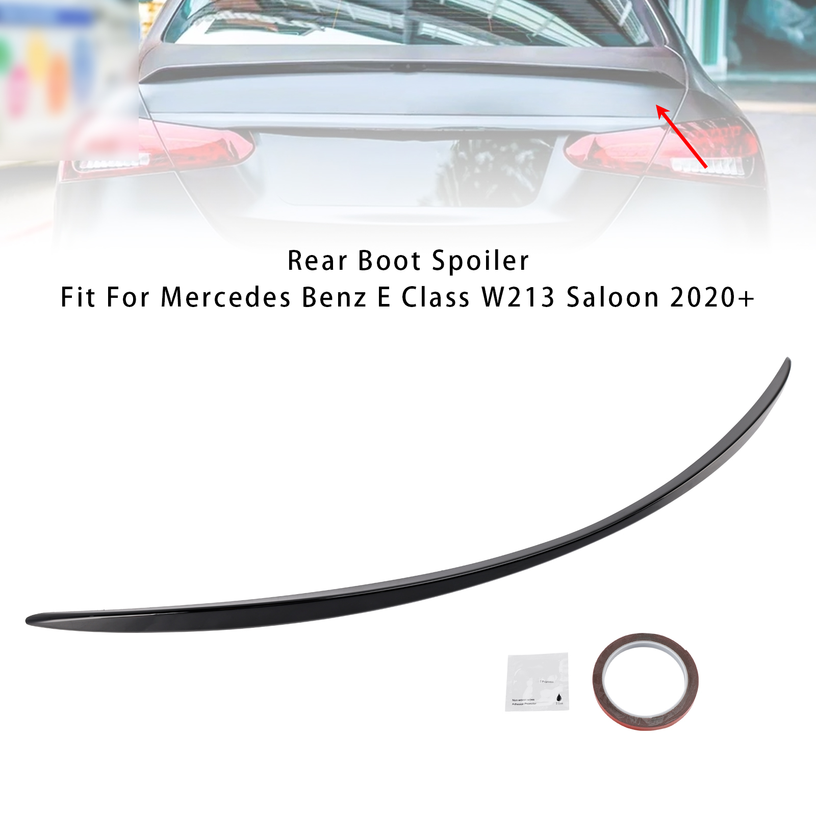 2020+ Mercedes-Benz E-Class W213 E63 Style Rear Boot Spoiler Gloss Black Generic