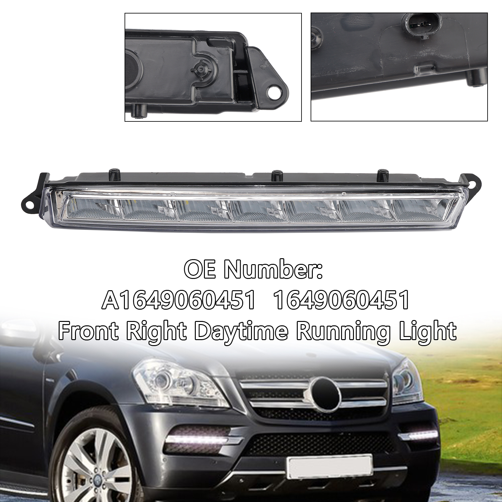2007-2013 Mercedes-Benz X164 GL320 GL350 GL450 ML63 AMG X166 Front Right Daytime Running Light A1649060351 Generic