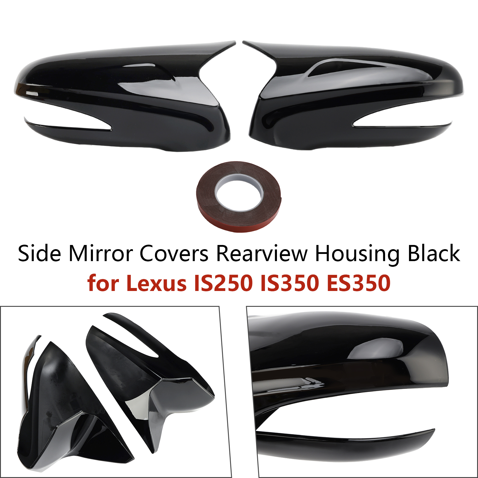 2009-2014 Lexus RX RX270 RX350 RX450 Side Mirror Covers Rearview Housing Black Generic