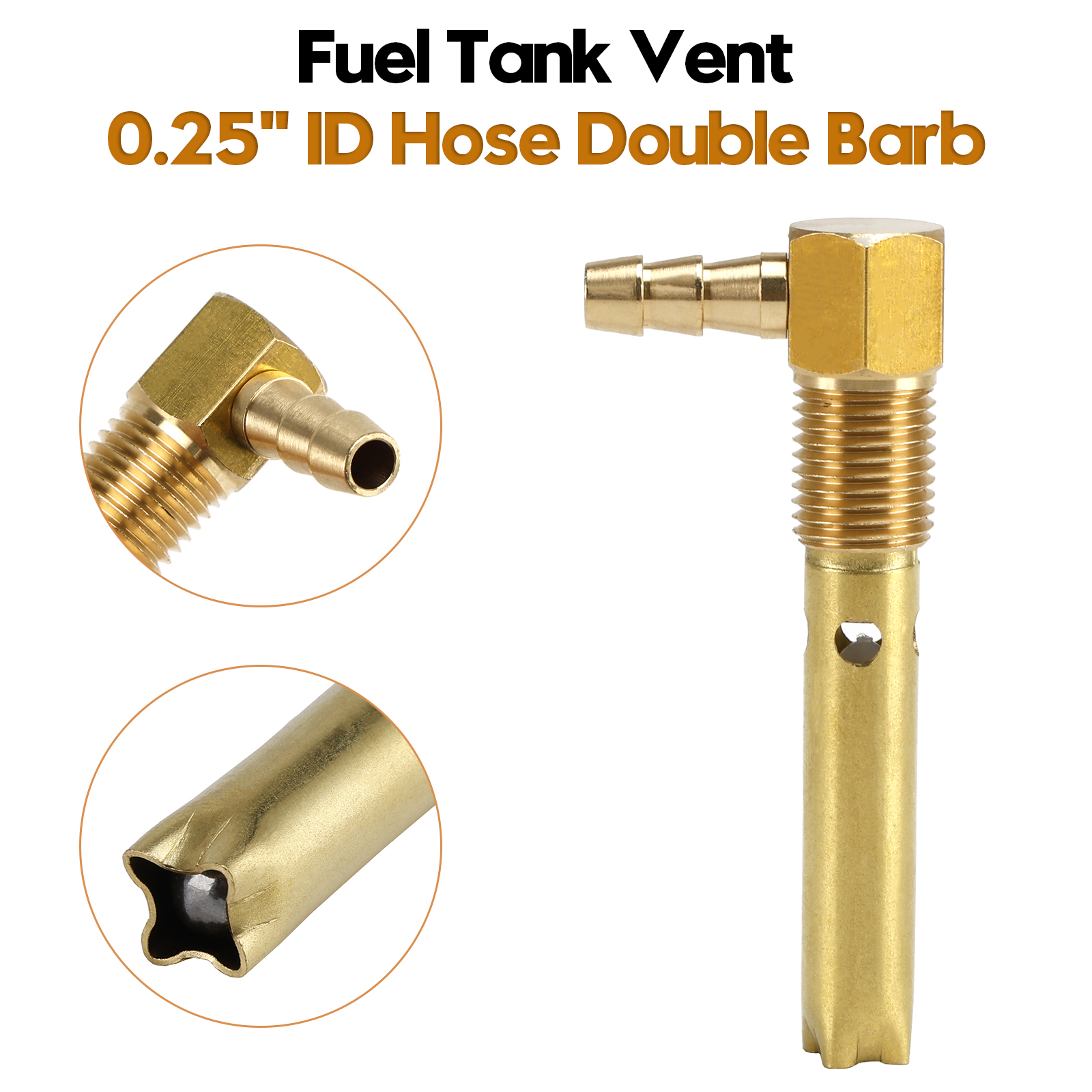 1/4" ID Hose Fuel Tank Vent 1/4"-18NPTF Thread For Both small and large tanks