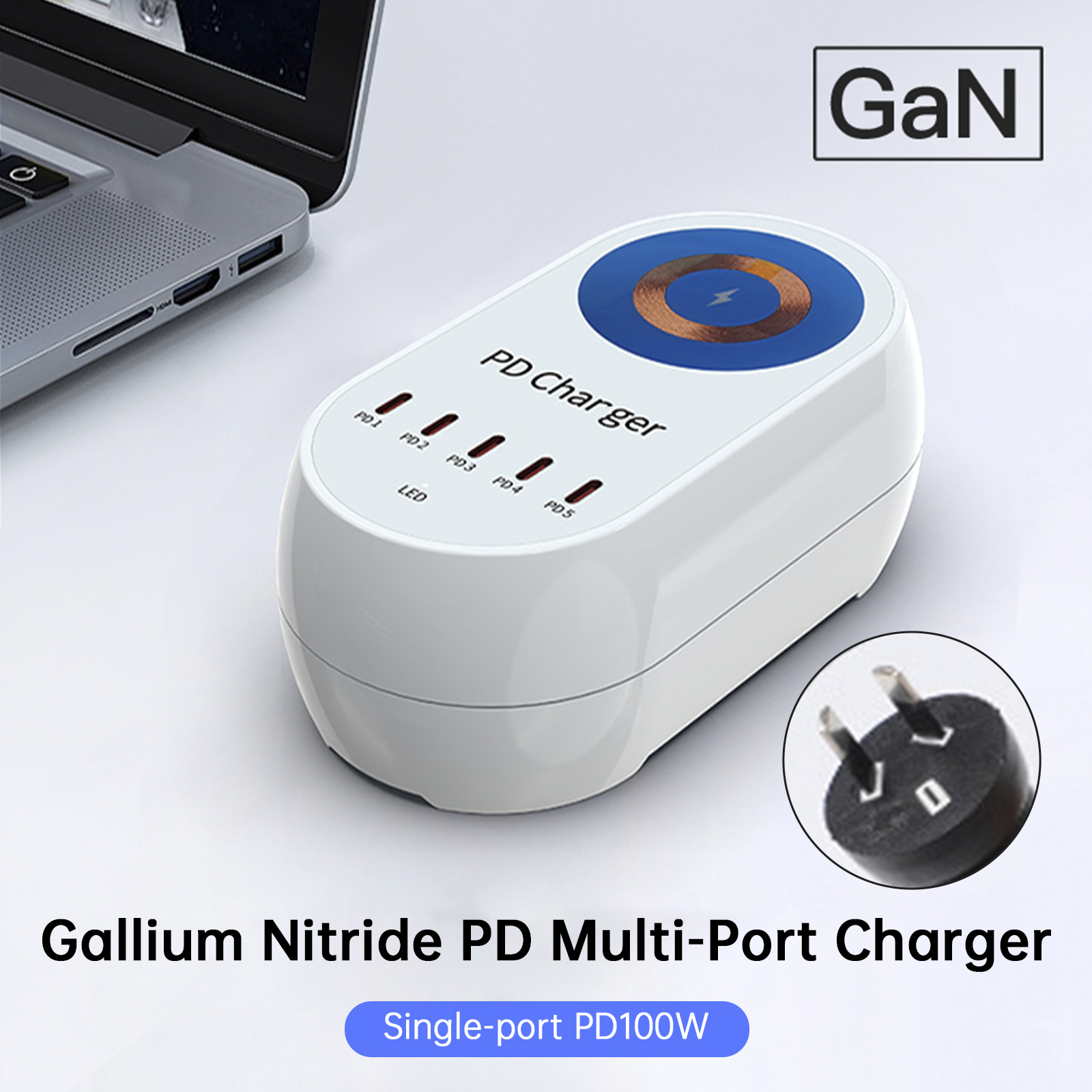 140W PD Multi-Port Charger Magnetic Wireless Fast Charging PD100W Laptop Mobile Phone Charger AU Plug