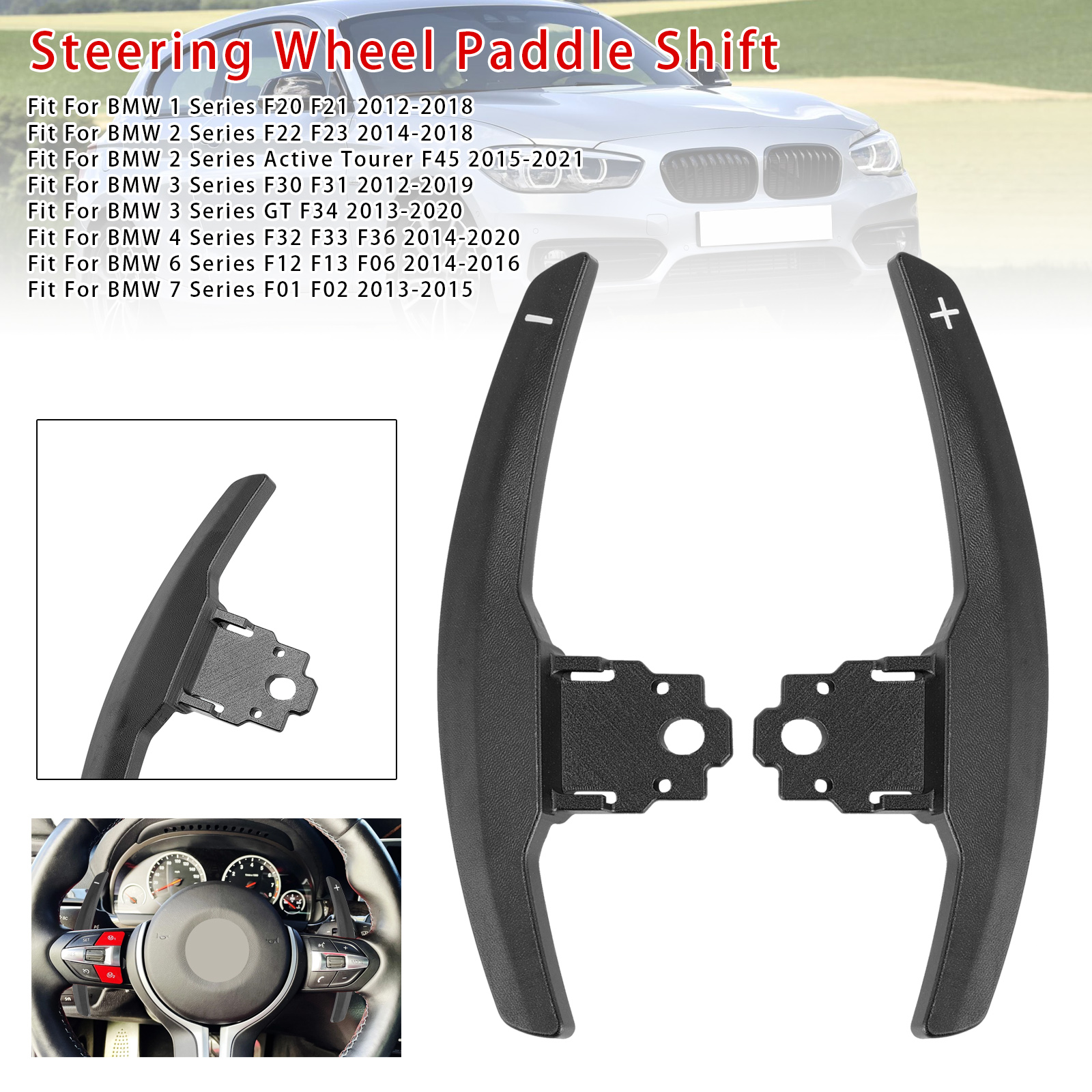 2012-2020 BMW F10 F12 F15 F16 Paddle Shifter Extension Black Generic