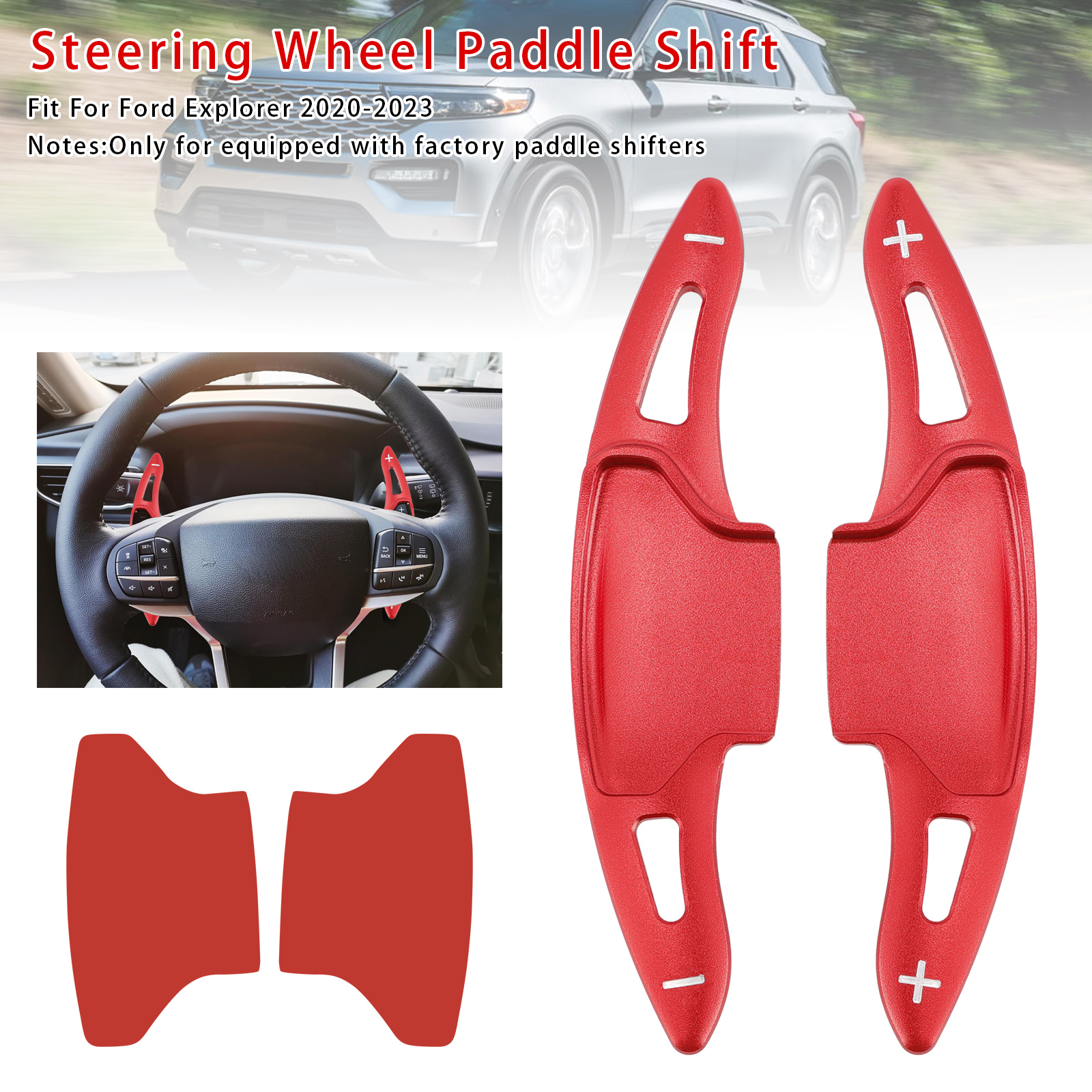 2019-2023 Lincoln Nautilus Aviator Steering Wheel Paddle Shifter Extension Aluminium Red Generic