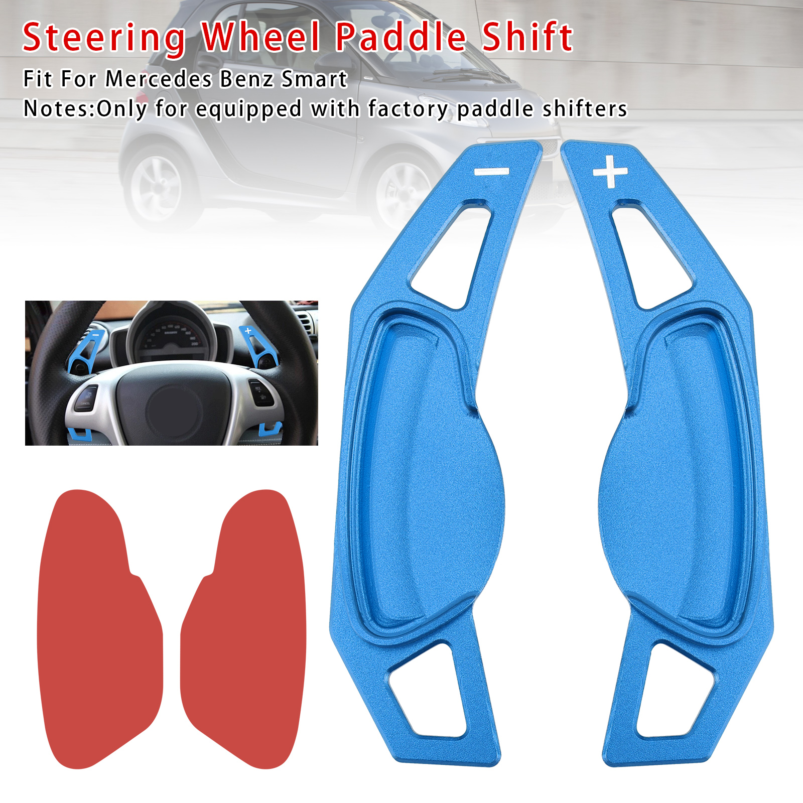 Mercedes Benz Smart Steering Wheel Paddle Shifter Extension Aluminium Blue Generic
