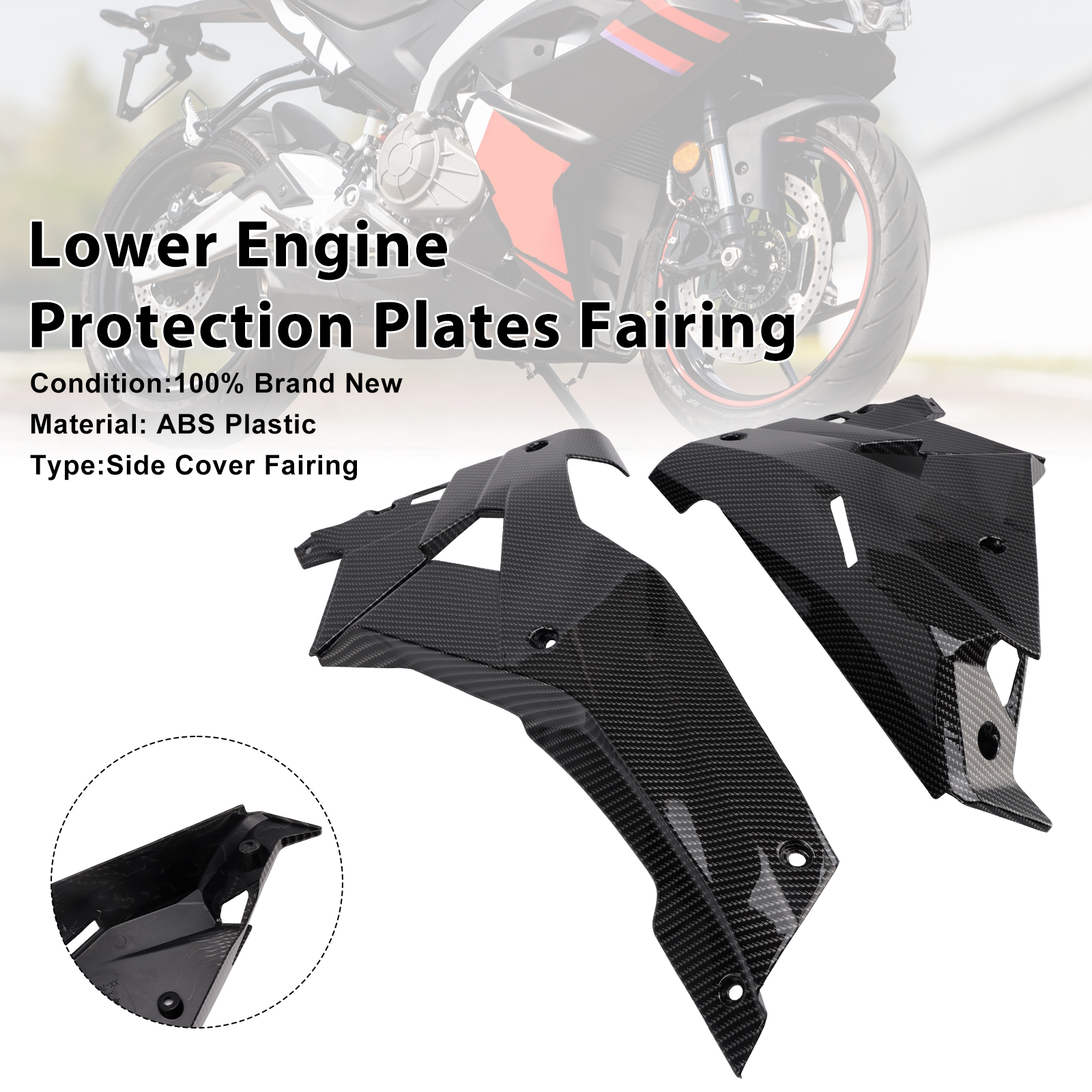 2024-2025 Aprilia RS457 Lower Engine Protection Plates Fairing Carbon Generic