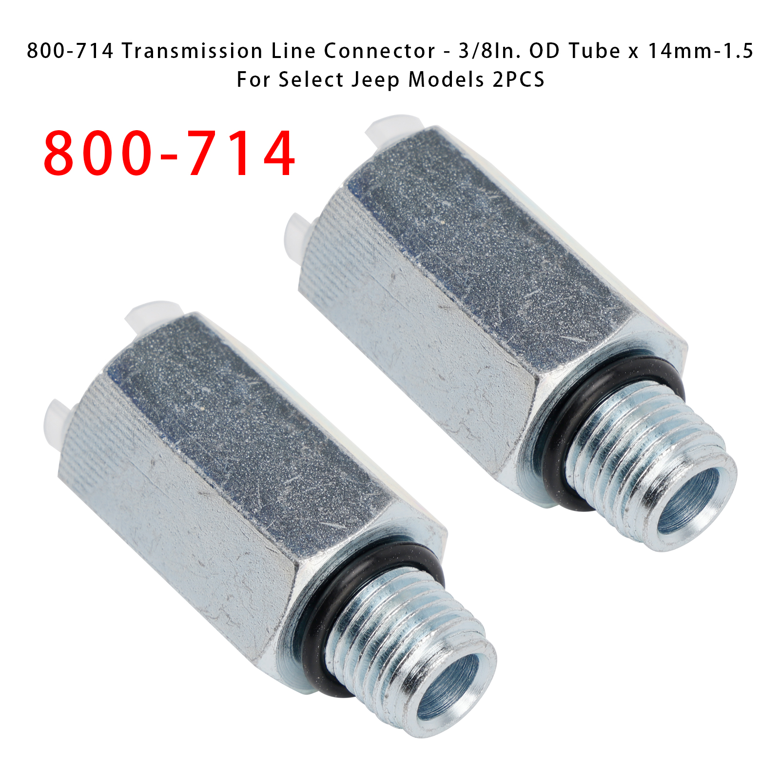 Select Jeep Models 2Pcs Transmission Line Connector-3/8In. OD Tube x 14mm-1.5 800-714 Generic