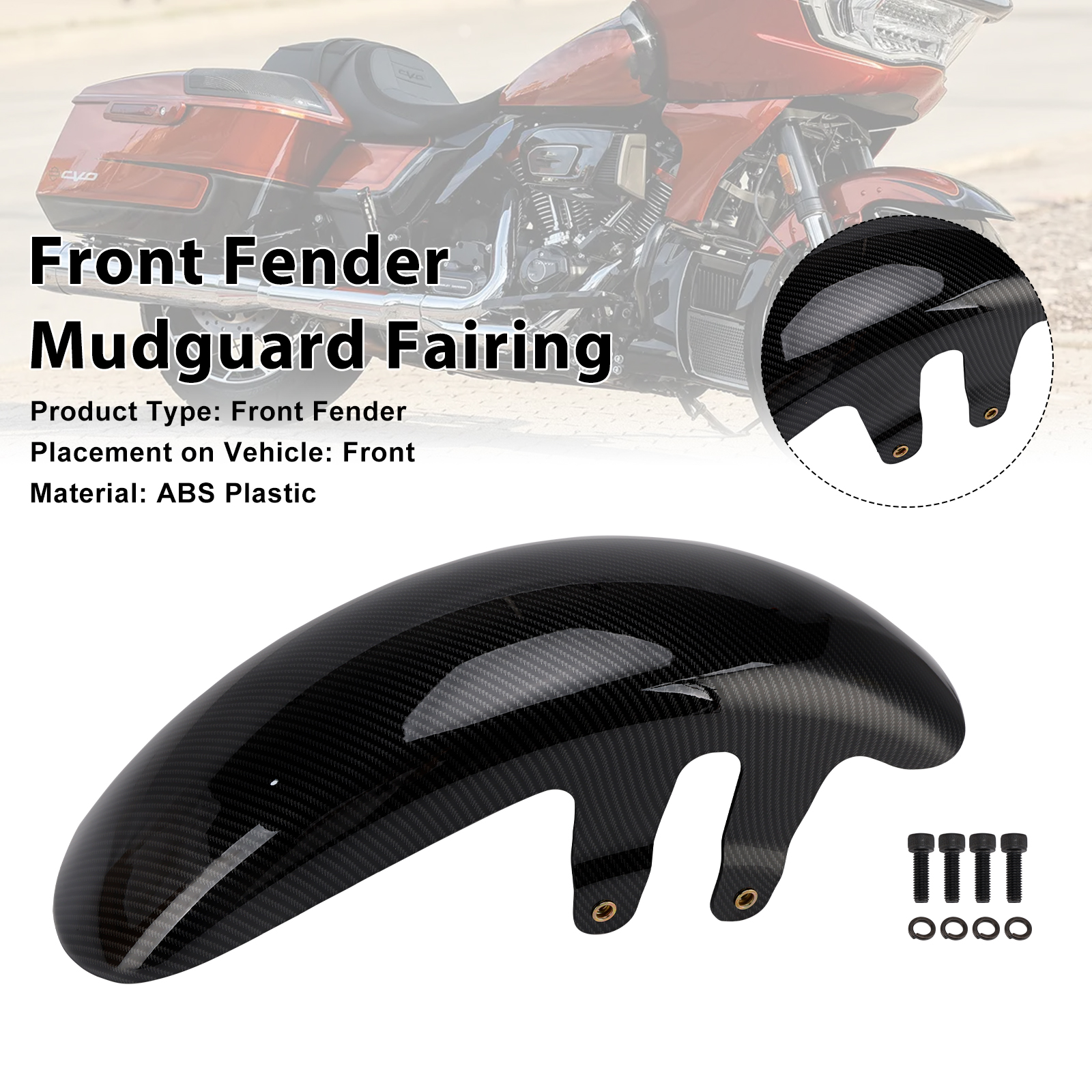 2023-2025 Harley Touring CVO Road Glide/ Street Glide Front Fender Mudguard Fairing Carbon Generic