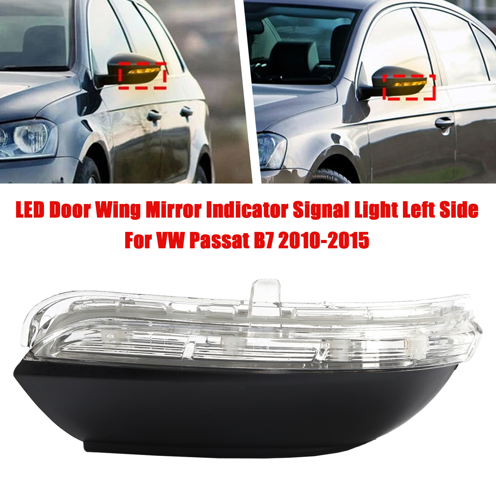 2008-2018 VW Scirocco LED Door Wing Mirror Indicator Signal Light Left Side 3C8949101 Generic