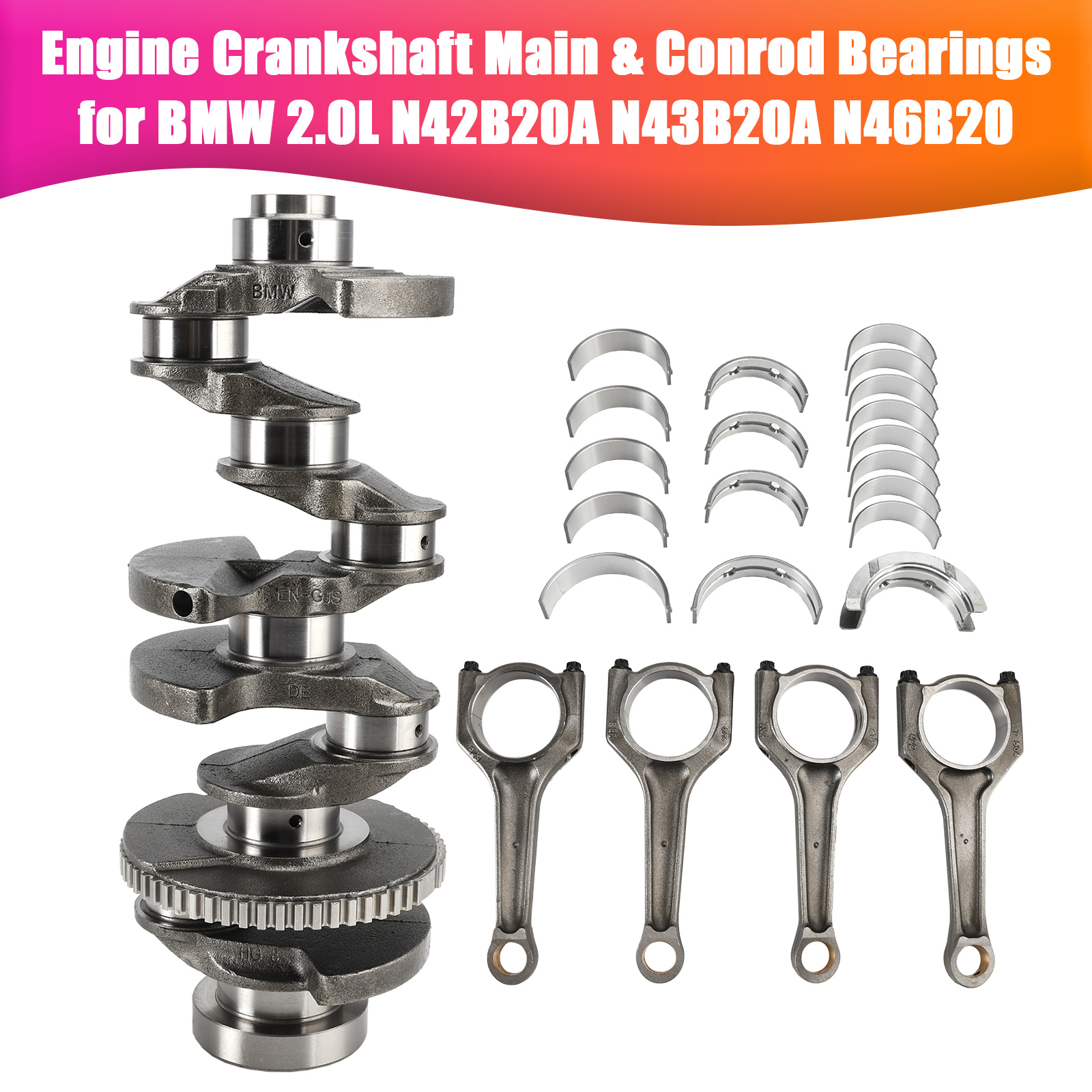 BMW 2.0L N42B20A N43B20A N46B20 Engine Crankshaft Main & Conrod Bearings 11217516040 Generic