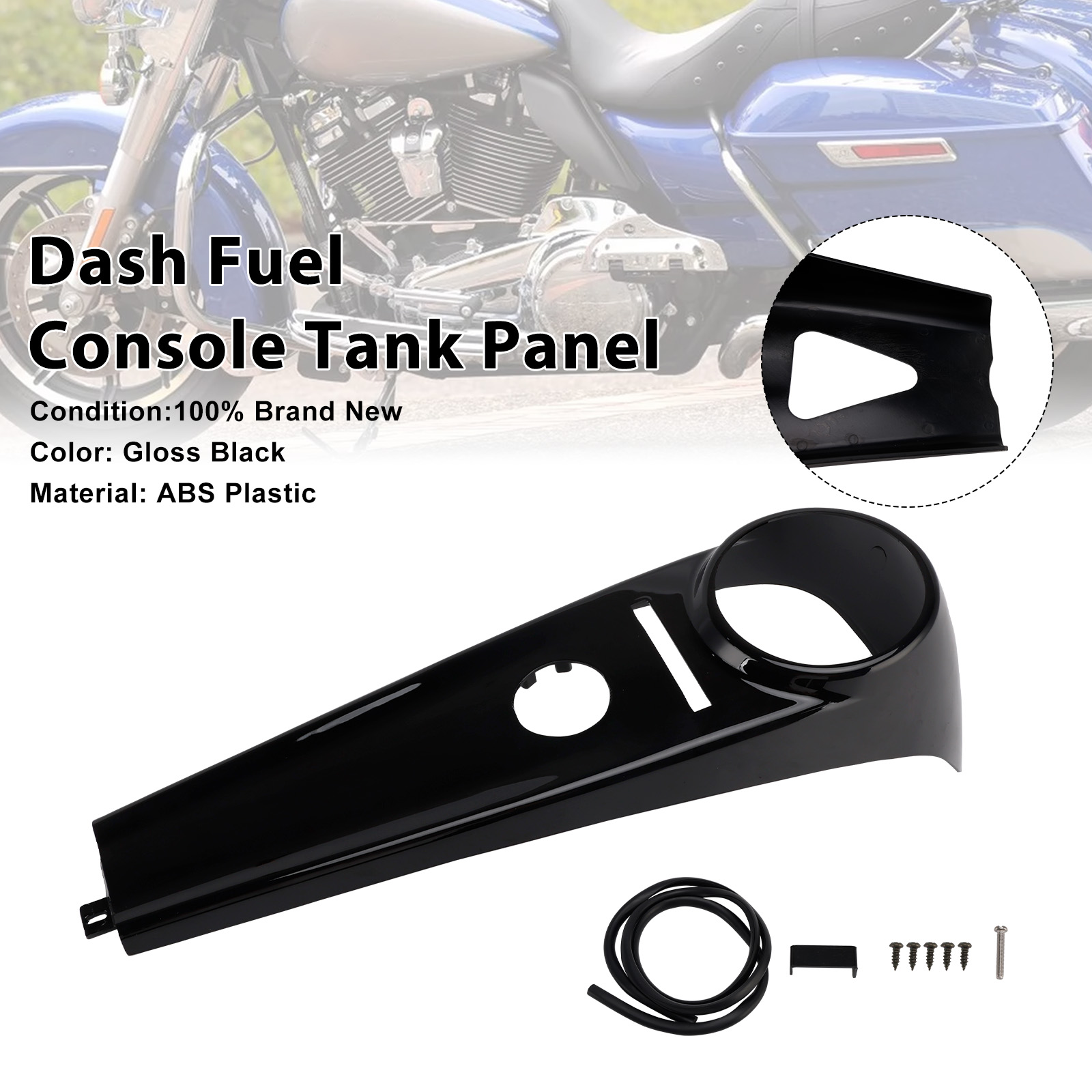 2000-2017 Harley Road King Models Dash Fuel Console Tank Panel Black Generic