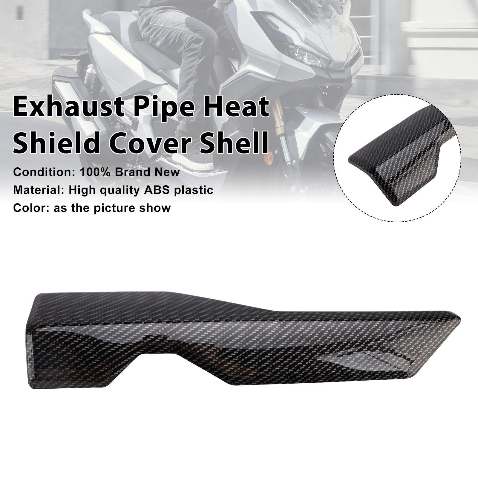 2022-2024 Honda ADV350 Exhaust Pipe Heat Shield Cover Shell Carbon Generic