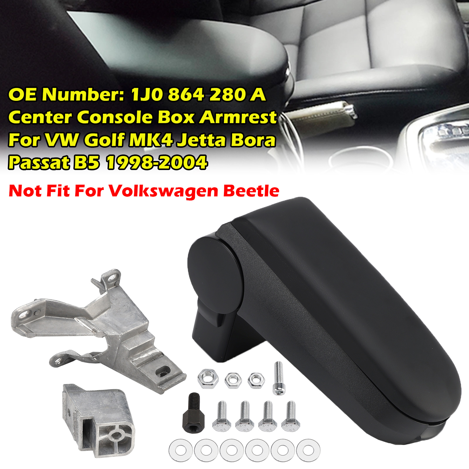 1998-2004 Volkswagen Jetta Bora Golf Passat Center Console Box Armrest 1J0864280A Generic