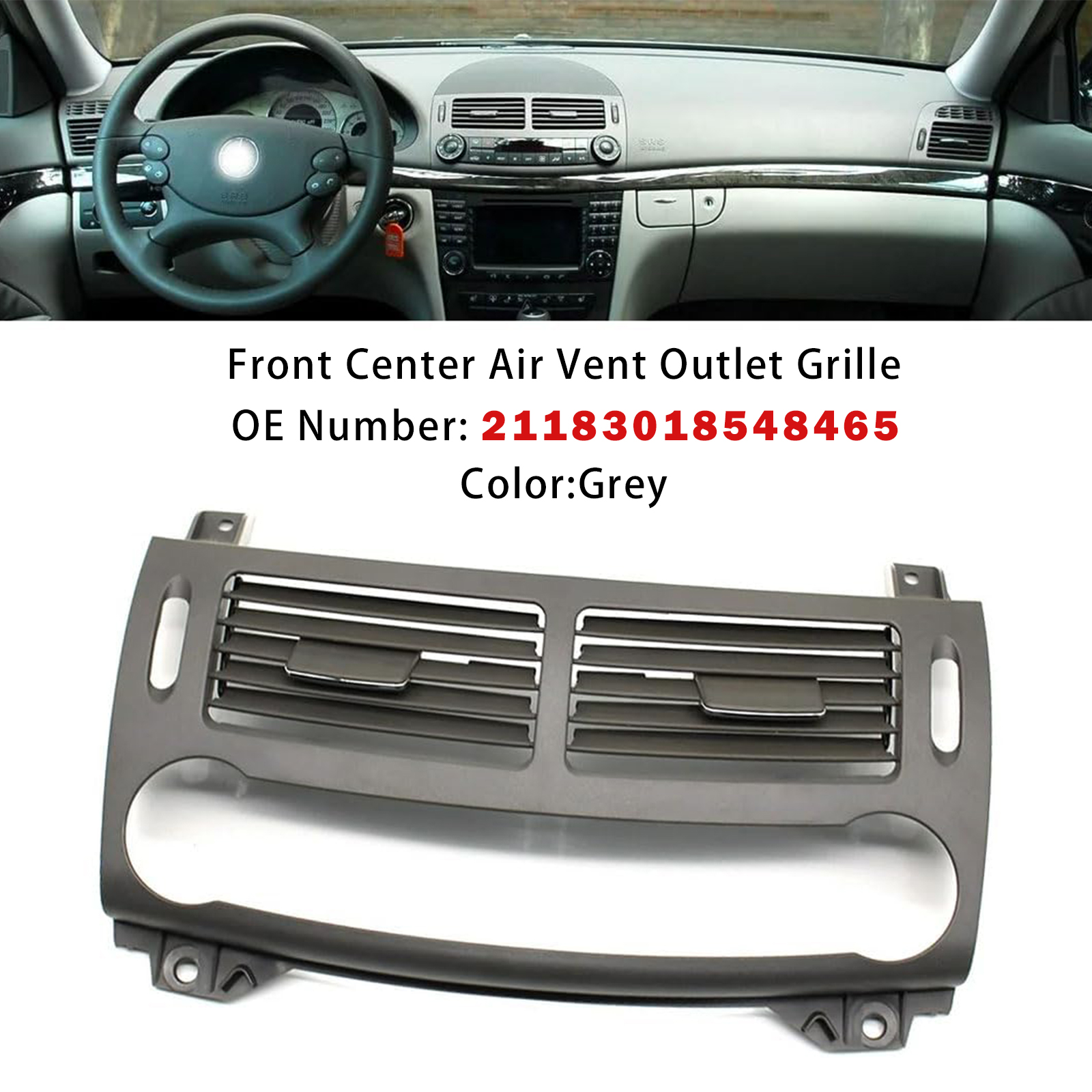 2007-2009 Mercedes Benz CLS W219 Front Center Air Vent Outlet Grille Grey Generic