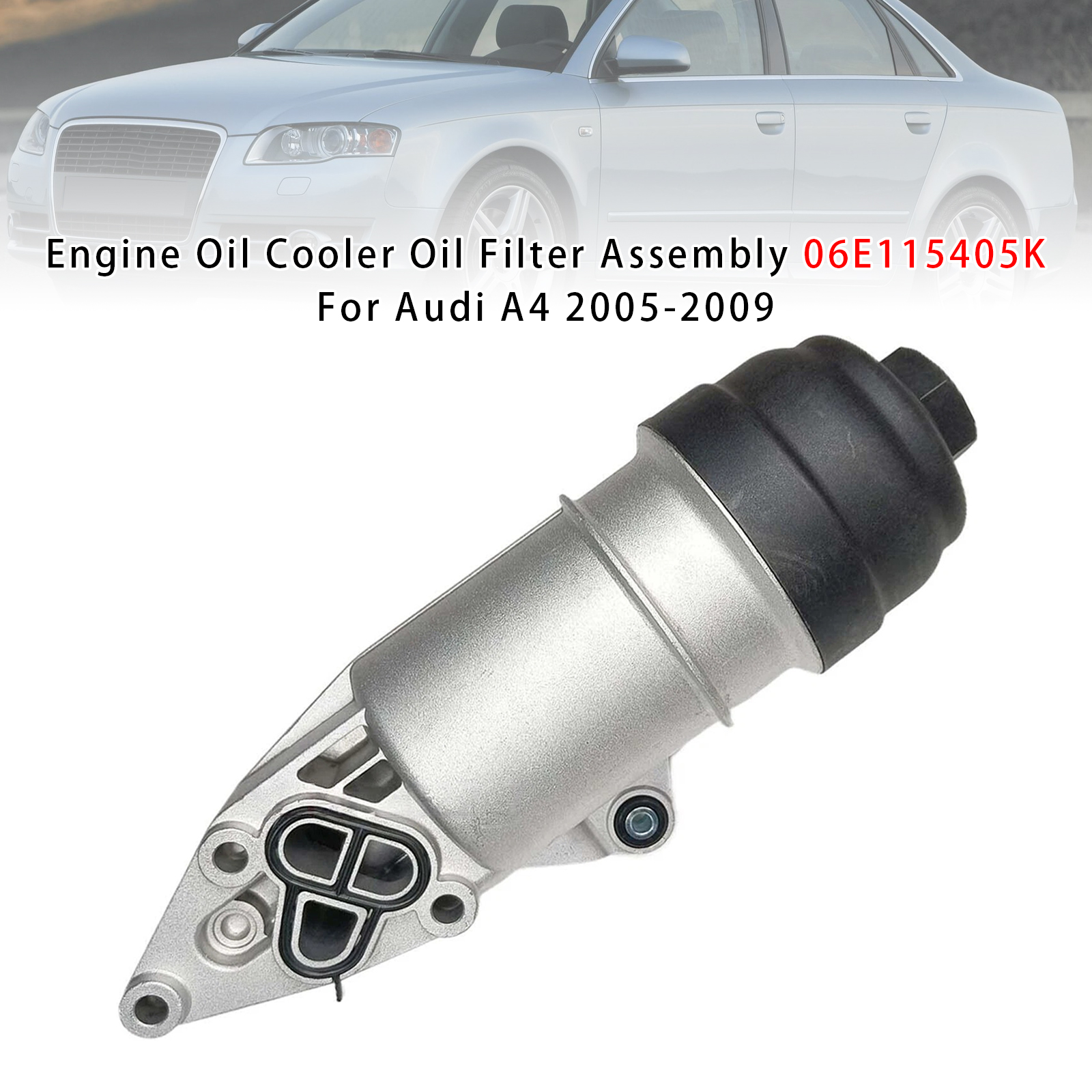 2010-2017 Audi S4 S5 Engine Oil Cooler Oil Filter Assembly 06E115405K Generic