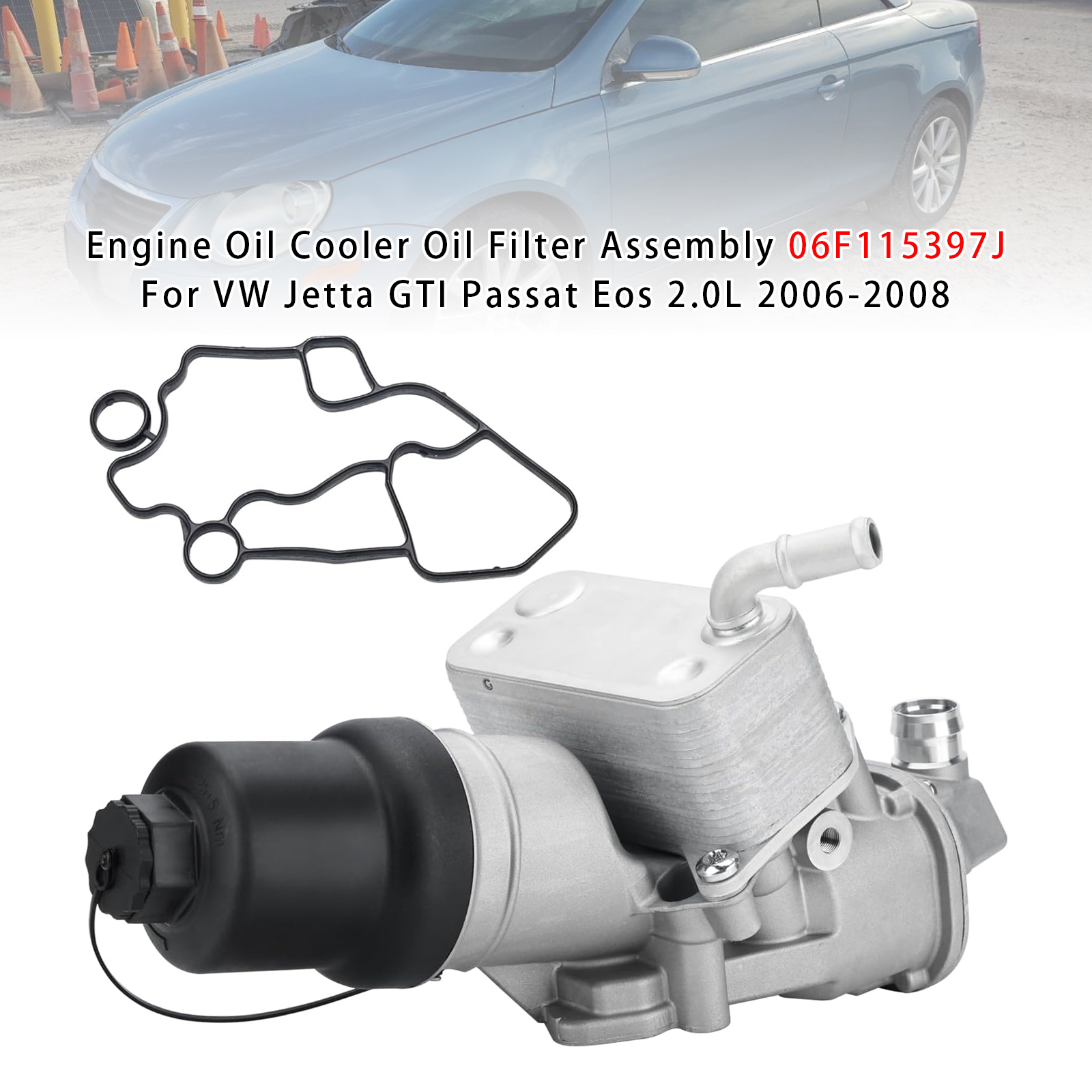 2006-2008 VW GTI Jetta  2.0L Engine Oil Cooler Oil Filter Assembly 06F115397J Generic