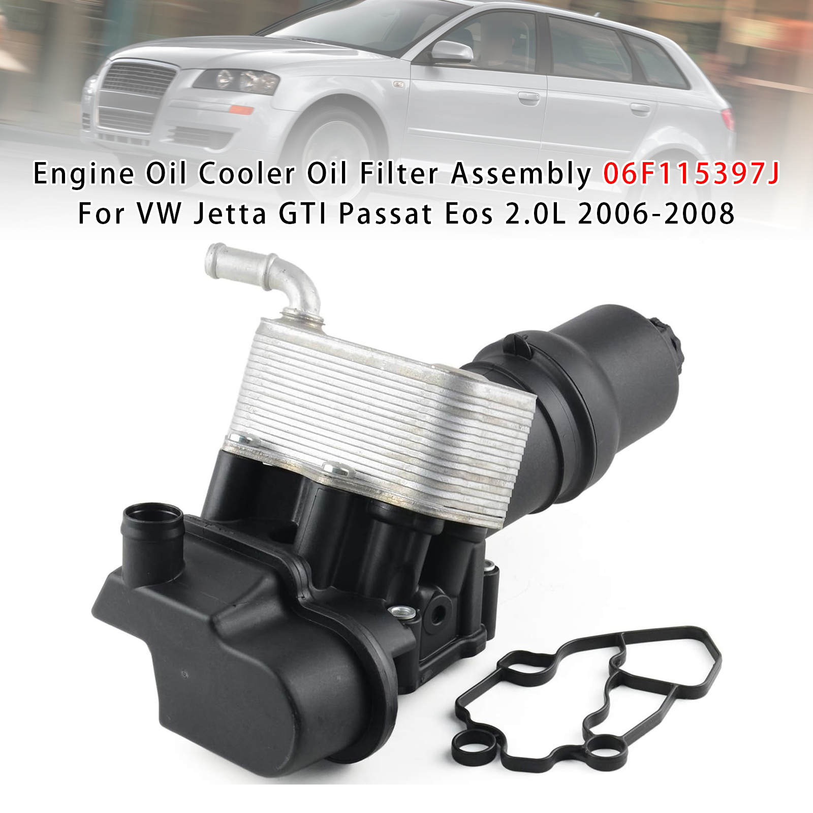 2006-2013 Volkswagen EOS GTI Golf Jetta Passat Engine Oil Cooler Oil Filter Assembly 06F115397J Generic