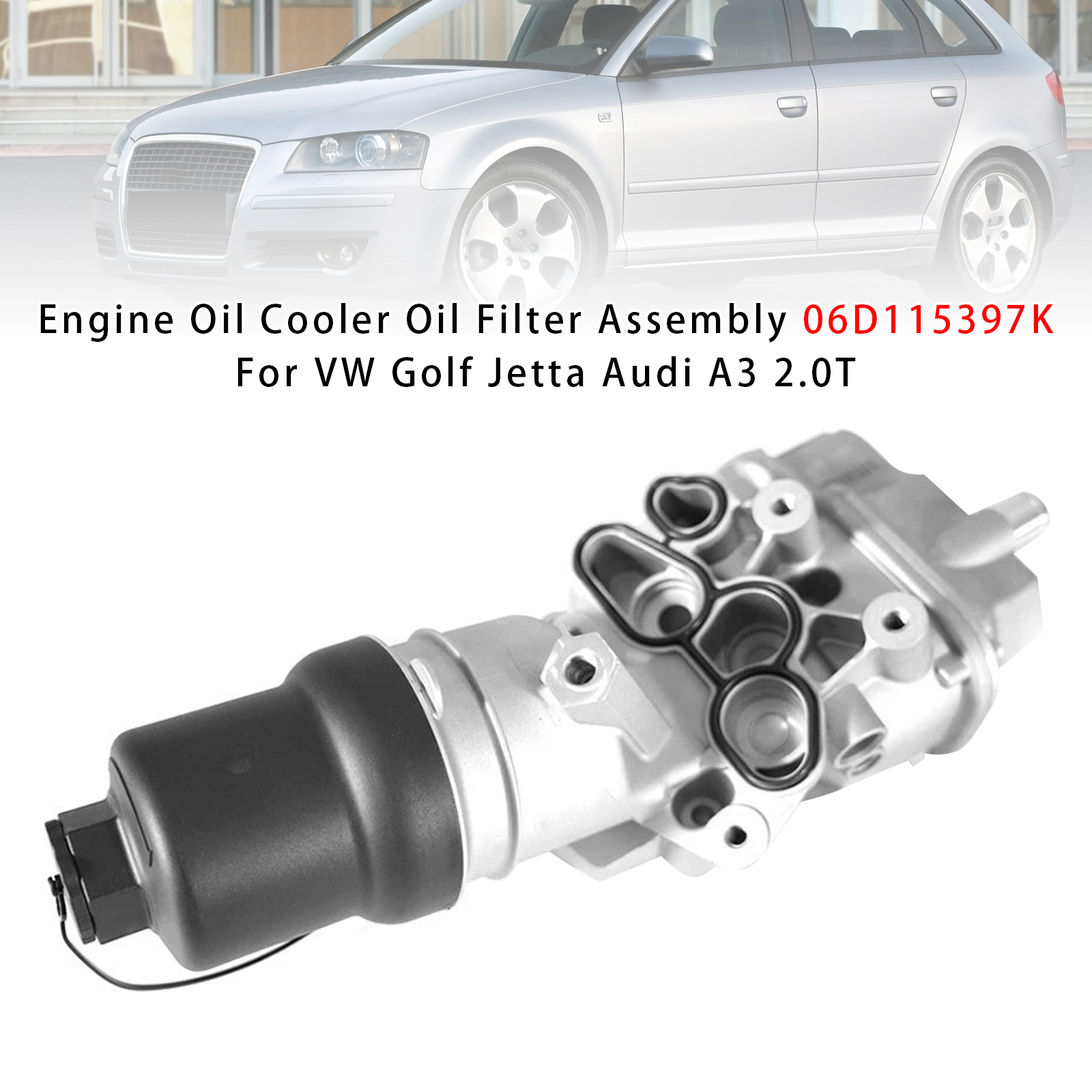 2006-2009 Seat Altea XL Leon Engine Oil Cooler Oil Filter Assembly 06D115397K Generic
