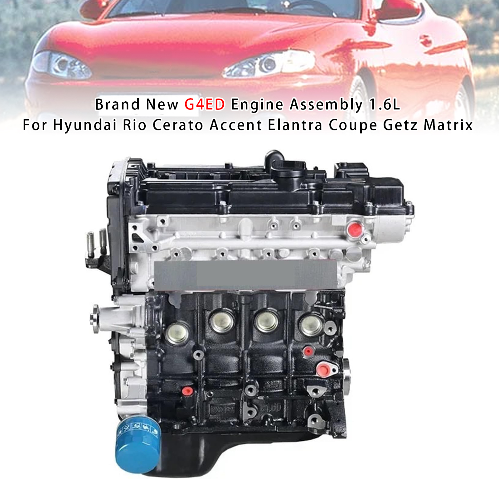 2000-2012 Hyundai Rio Cerato Accent Elantra Coupe Getz Matrix Engine Assembly 1.6L G4ED Generic