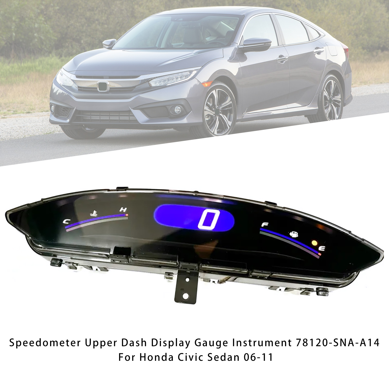 Speedometer Upper Dash Display Gauge Instrument For Honda Civic Sedan 06-11 RM