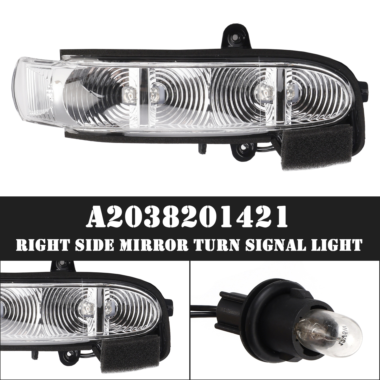 2002-2006 Mercedes-Benz E-Class W211 S211 Facelift Right Side Mirror Turn Signal Light A2038201421 Generic