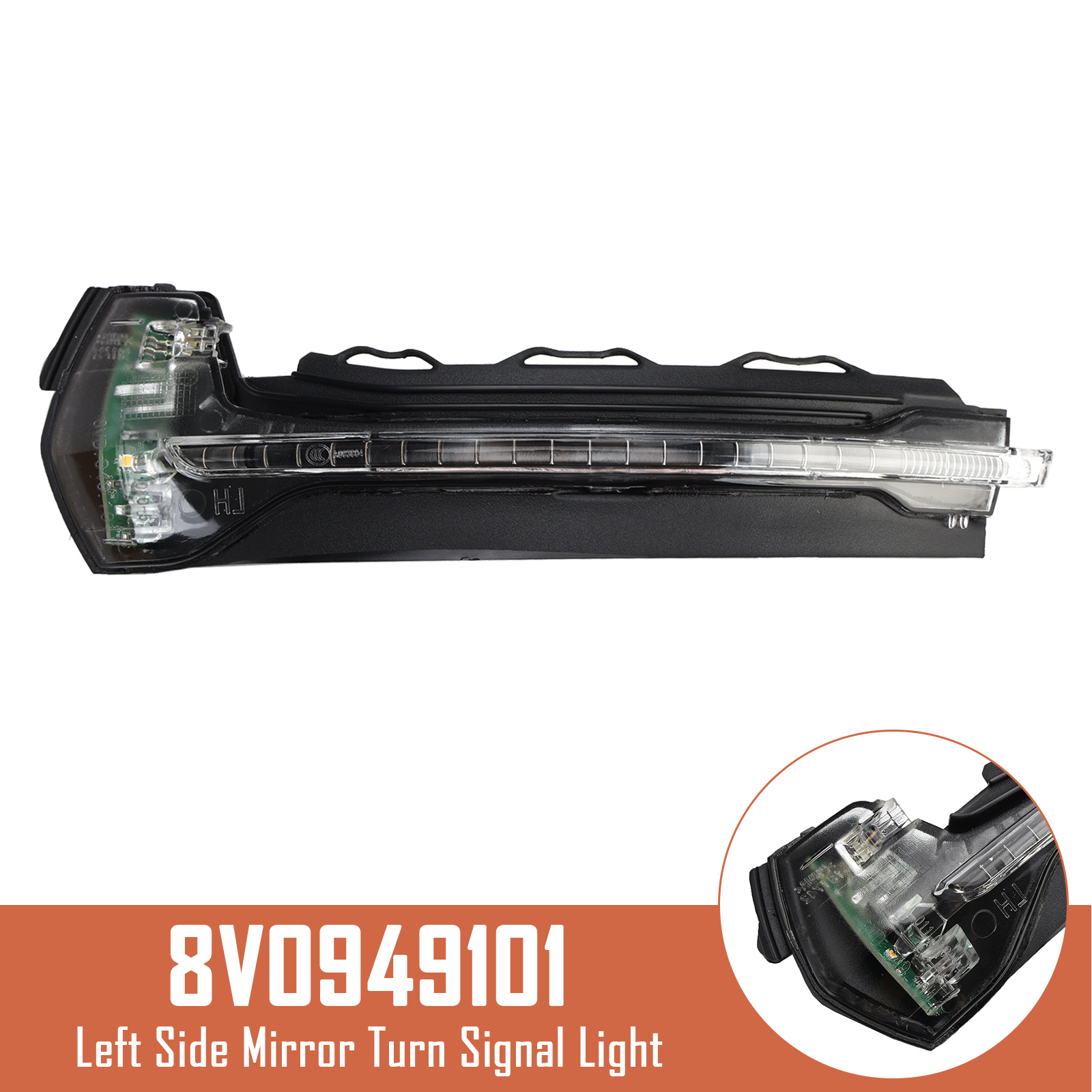 2012-2020 Audi A3 S3 RS3 8V Left Side Mirror Turn Signal Light 8V0949101 Generic