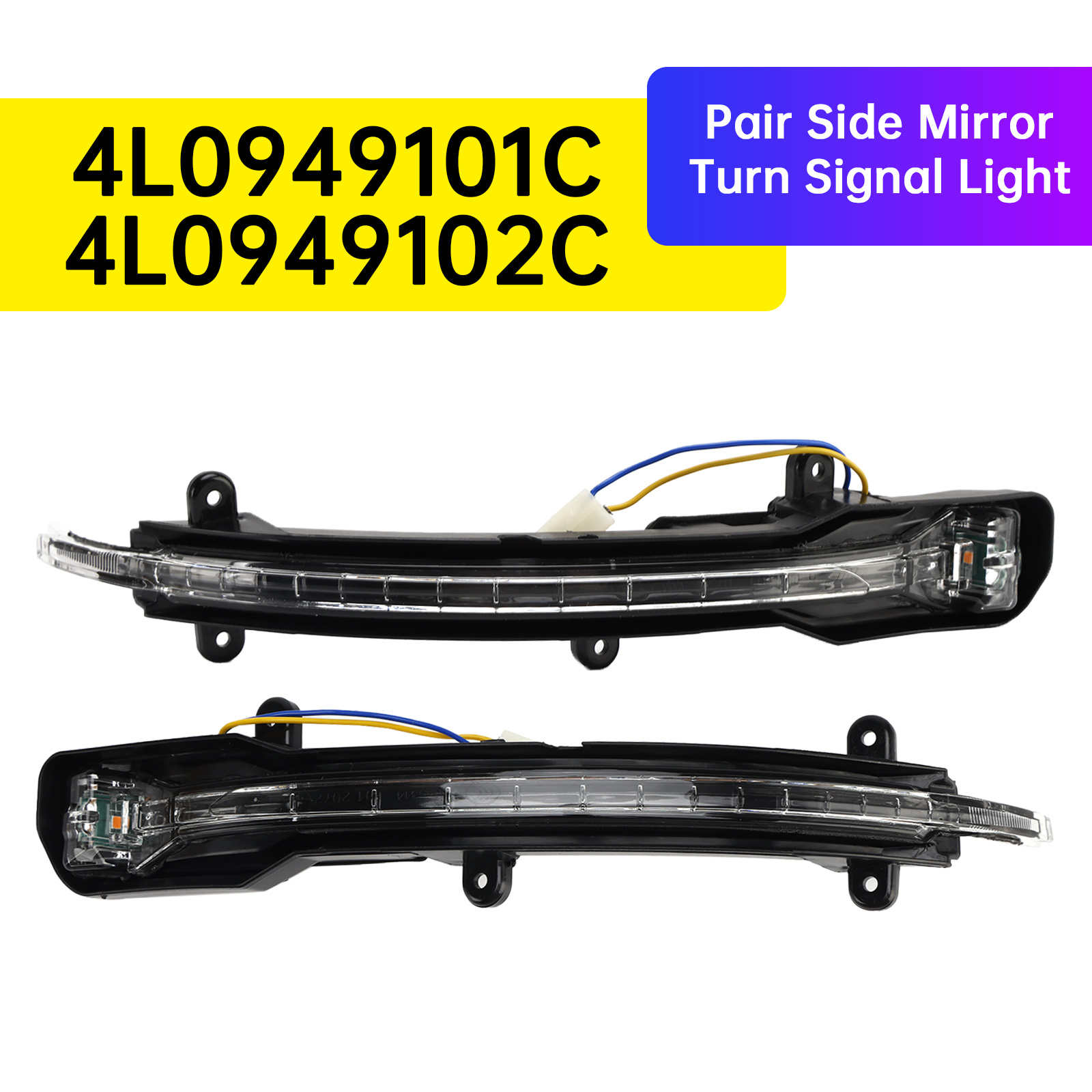 2007-2015 Audi Q7 MK1 Pair Side Mirror Turn Signal Light 4L0949101C 4L0949102C Generic