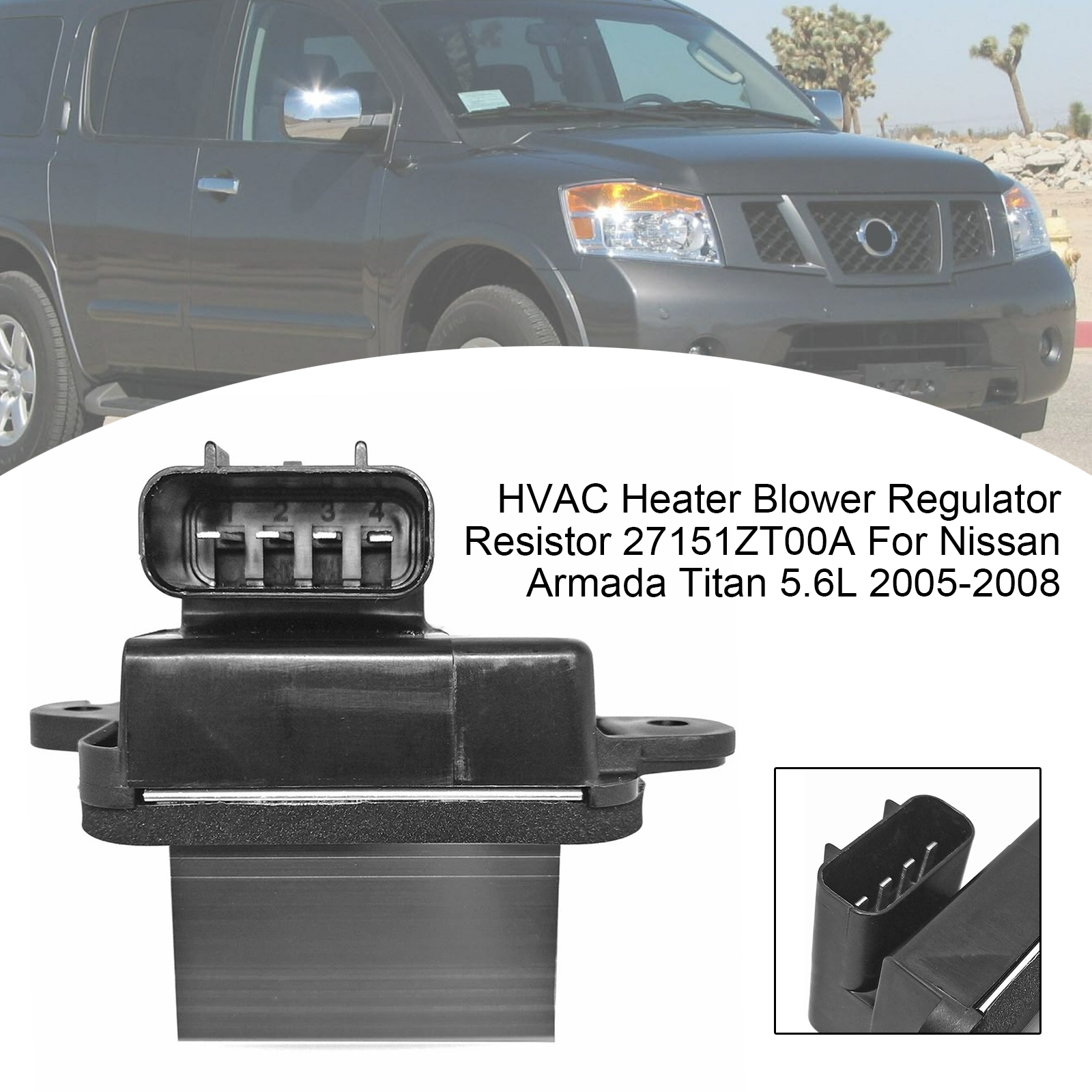 2005-2008 Nissan Armada 5.6L HVAC Heater Blower Regulator Resistor 27151ZT00A Generic
