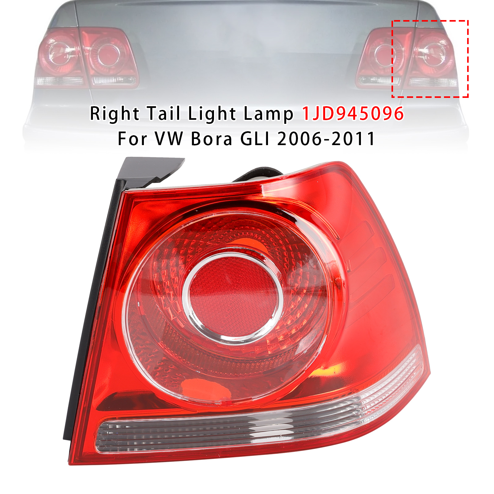 2006-2011 VW Bora GLI Right Tail Light Lamp 1JD945096 Generic