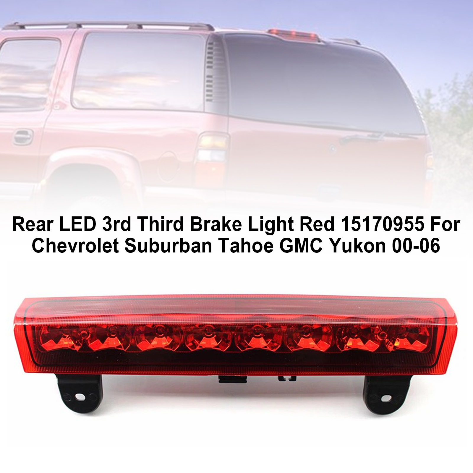 2000-2006 GMC Yukon/ XL Rear LED 3rd Third Brake Light Red 15170955 Generic