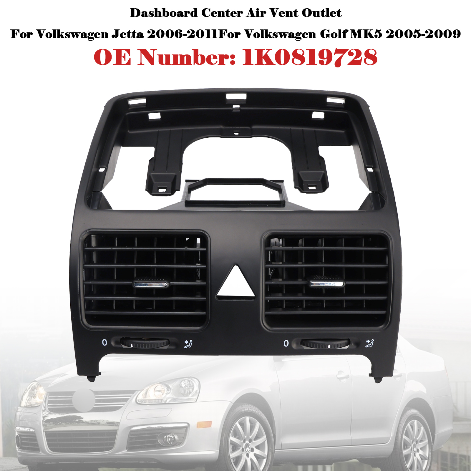 2005-2009 Volkswagen Golf MK5 Dashboard Center Air Vent Outlet 1K0819728 Generic