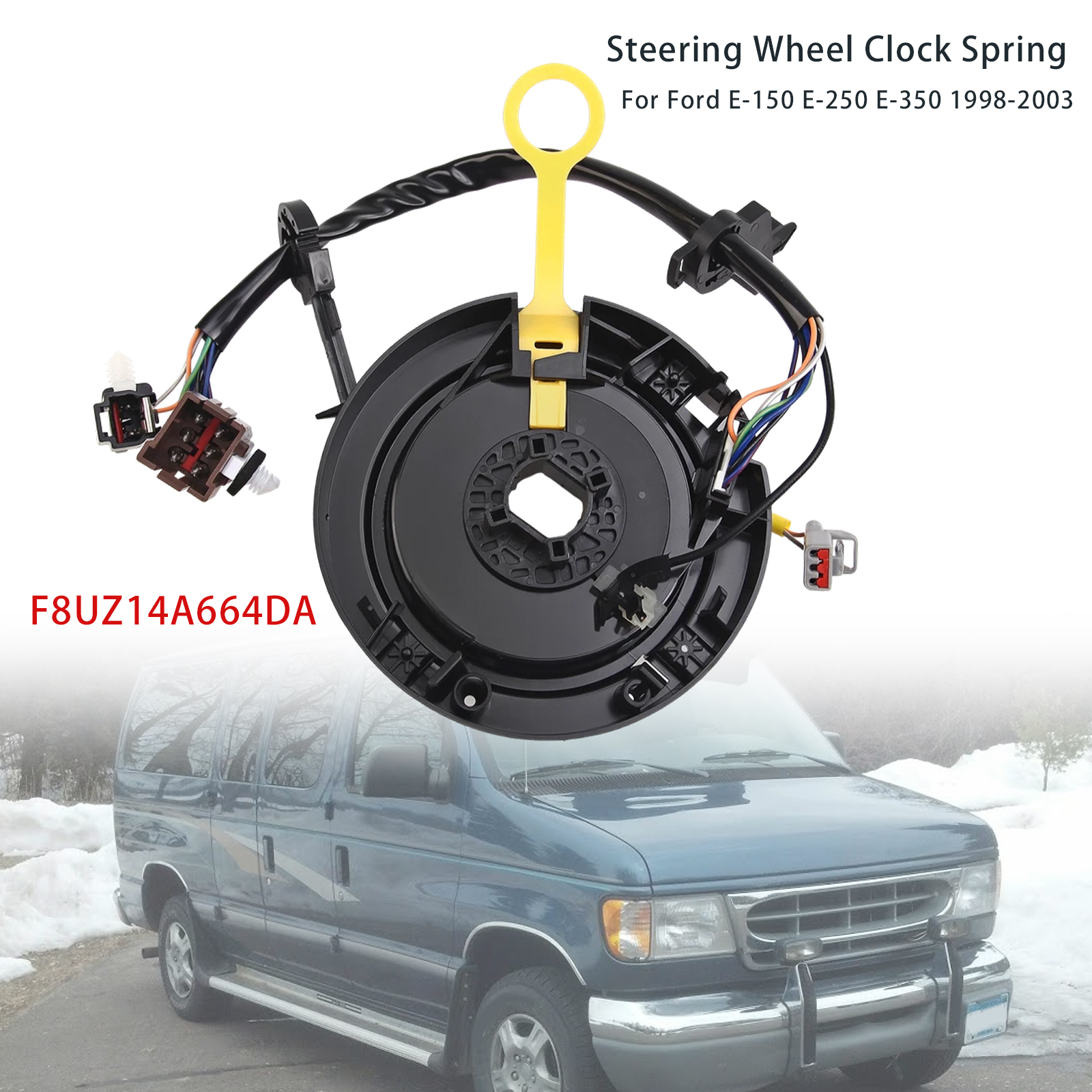 1998-2003 Ford E-150 E-250 E-350 E-450 E-450 Steering Wheel Clock Spring F8UZ14A664DA Generic