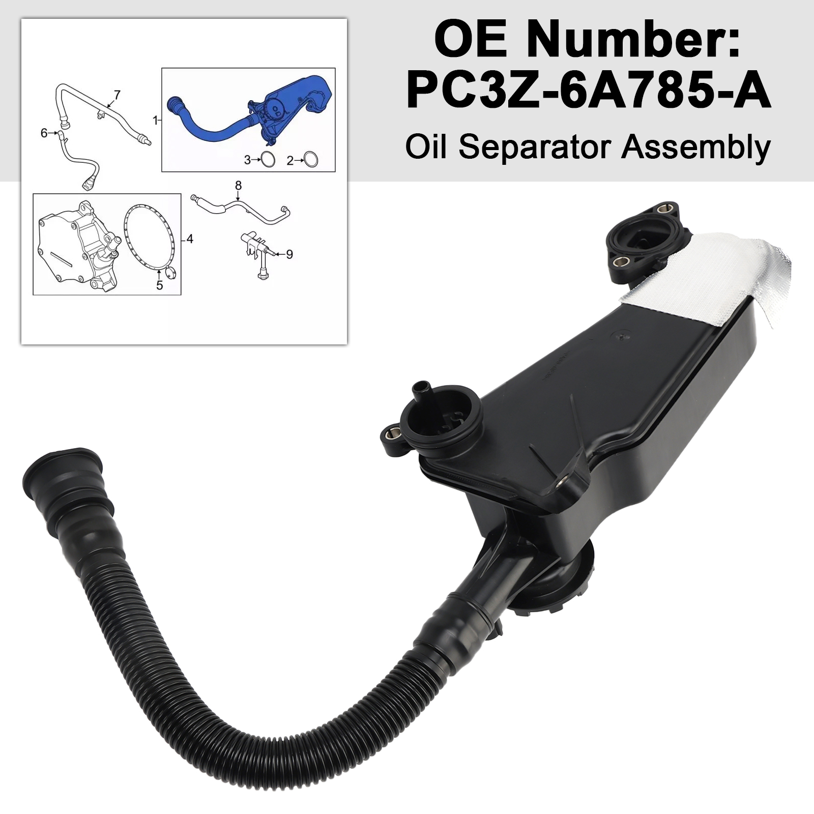 2023-2025 Ford F-250 F-350 F-450 F-550 Super Duty 6.7L Diesel Oil Separator Assembly PC3Z-6A785-A Generic