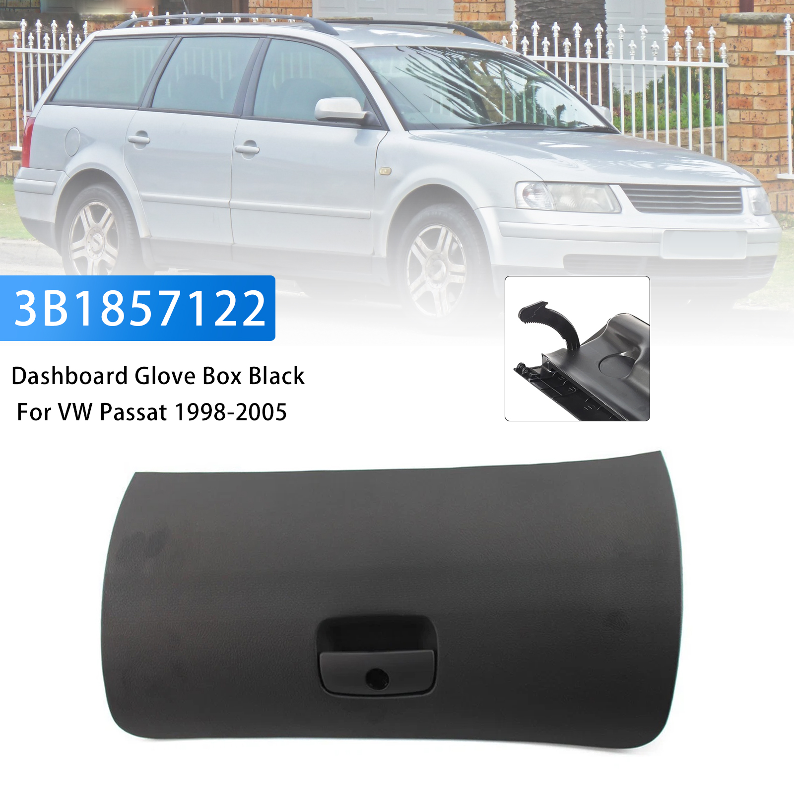 1998-2005 VW Passat Dashboard Glove Box Grey 3B1857122 Black Generic