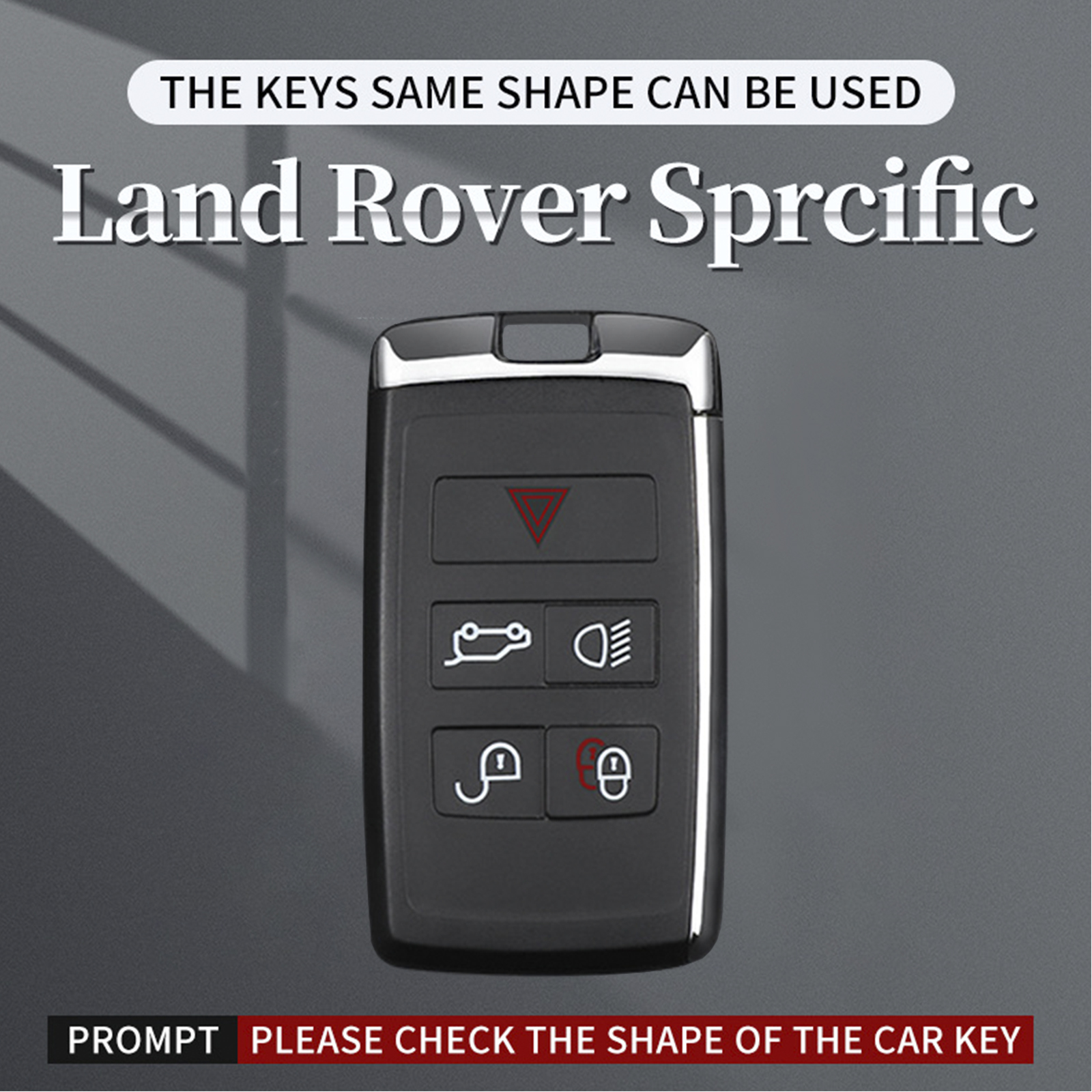 Land Rover Range Rover Sport Alloy Aluminum TPU Soft Film Car Key Black Case Cover Generic
