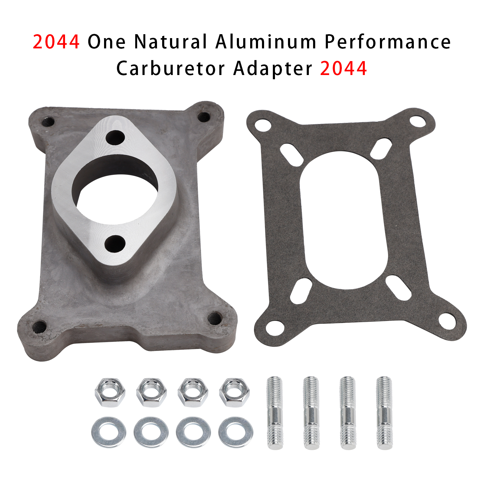 2044 One Natural Aluminum Performance Carburetor Adapter 2044
