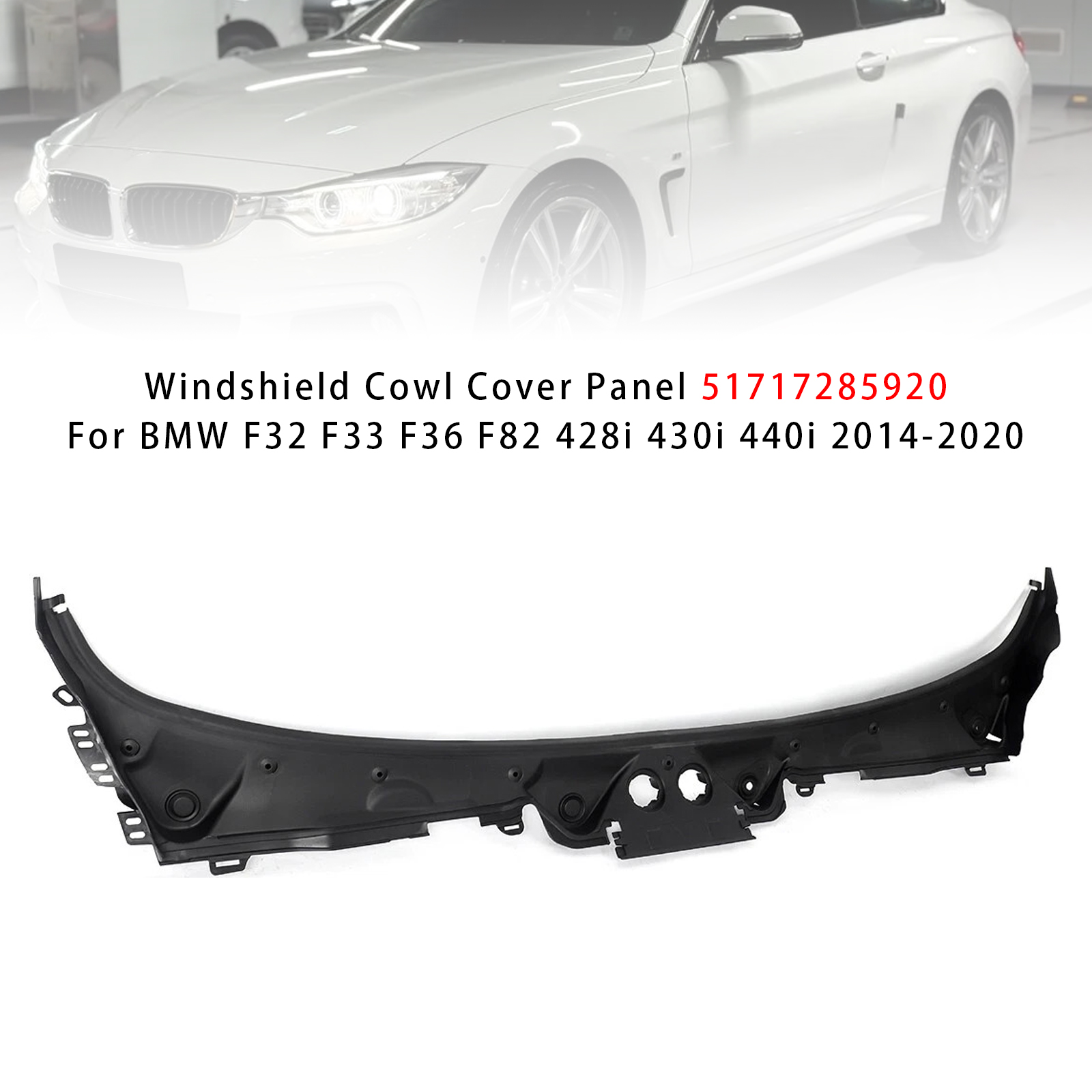 2014-2016 BMW F80 M3 F82 M4 F83 M4 Windshield Cowl Cover Panel 51717285920 Generic