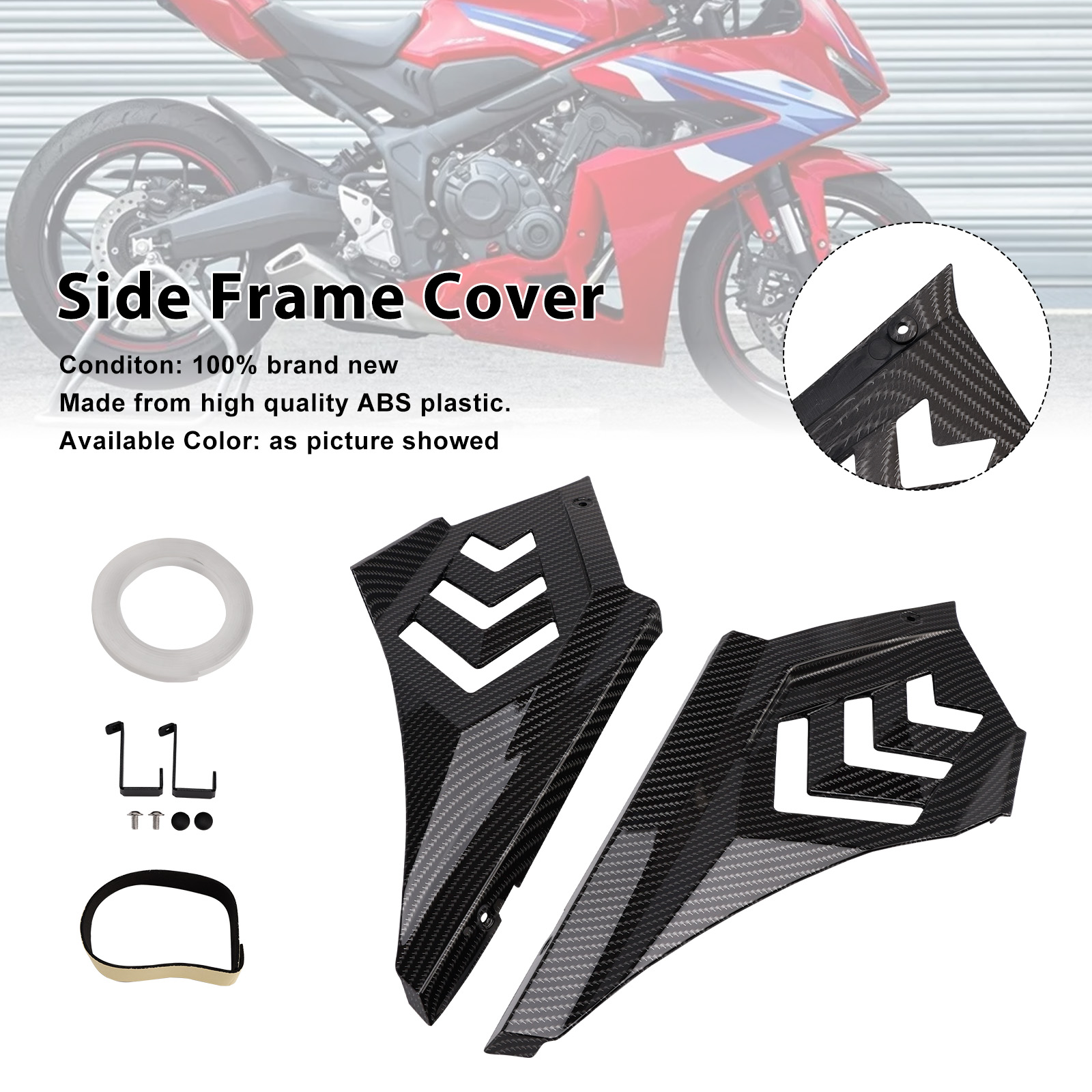 2024-2025 Honda CBR650R Side Frame Cover Carbon Generic