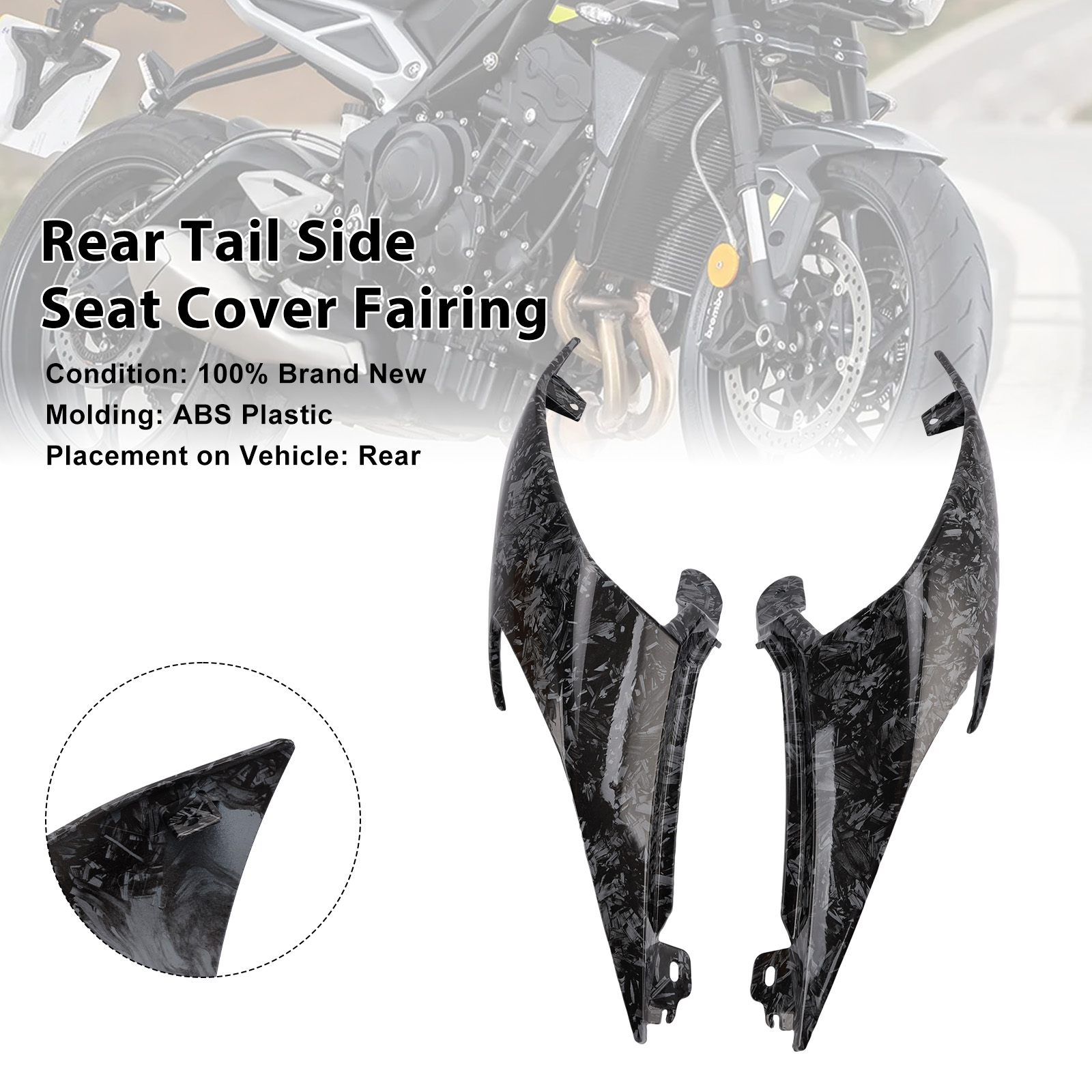 2020-2025 Triumph Street Triple 765 R/RS Rear Tail Side Seat Cover Fairing Carbon Generic
