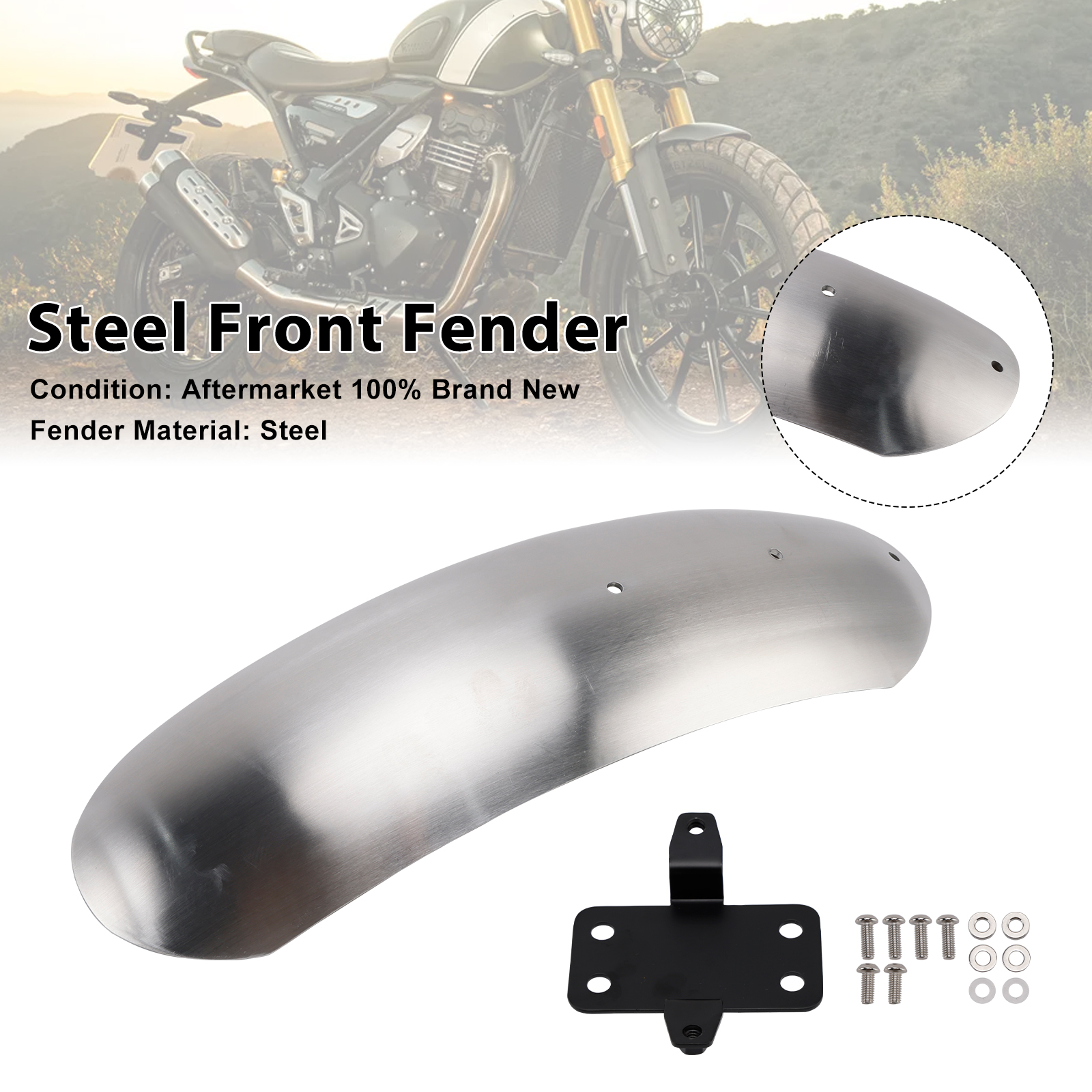 2023-2025 Triumph Scrambler 400X Steel Front Fender Generic