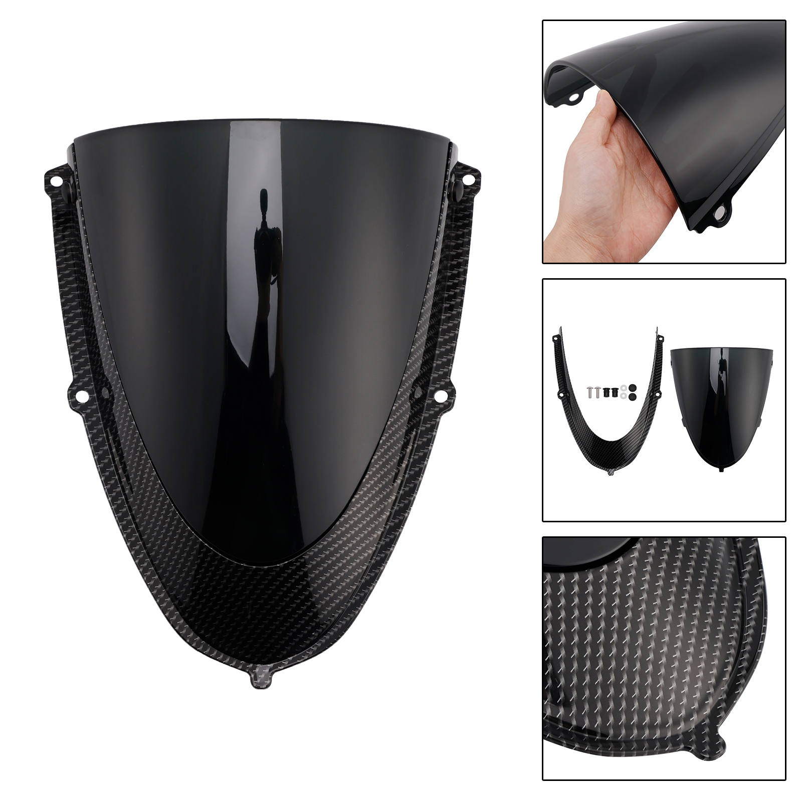 2020-2024 Aprilia RS 660 Headlight Fairing Windshield Simulated Carbon+Black Generic