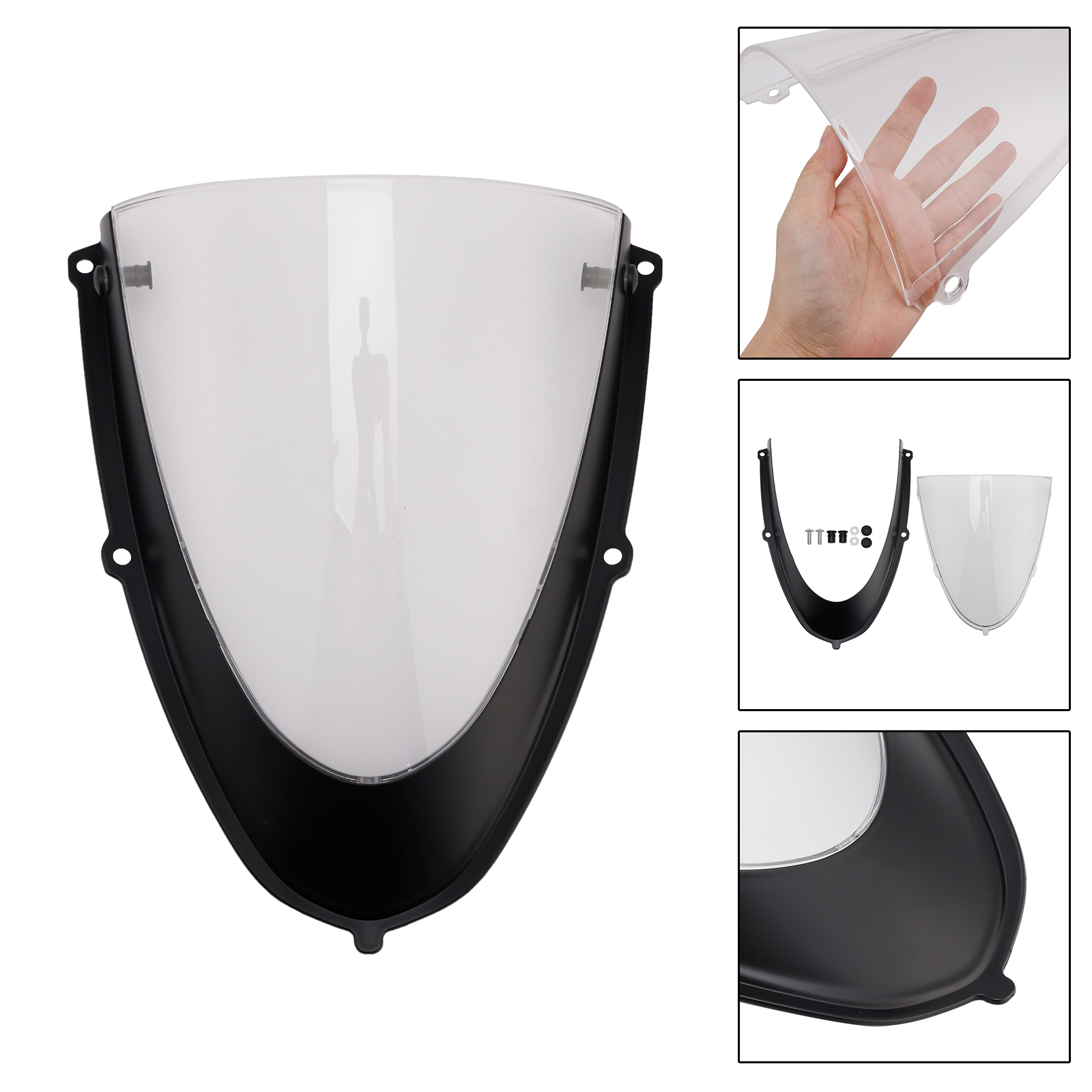 2020-2024 Aprilia RS 660 Headlight Fairing Windshield Matt Black+Clear Generic