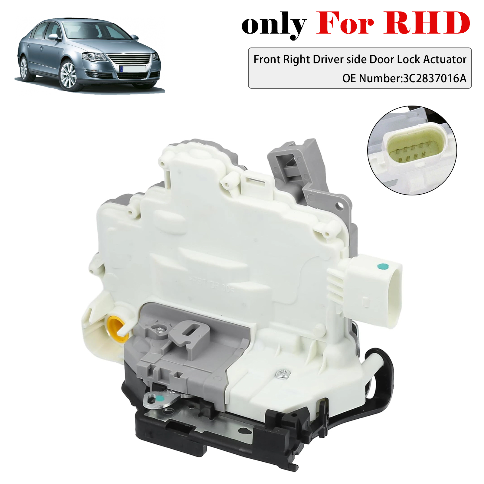 2005-2018 VW Passat B6/7 Estate Tiguan Front Right Door Lock Actuator 3C2837016A Generic