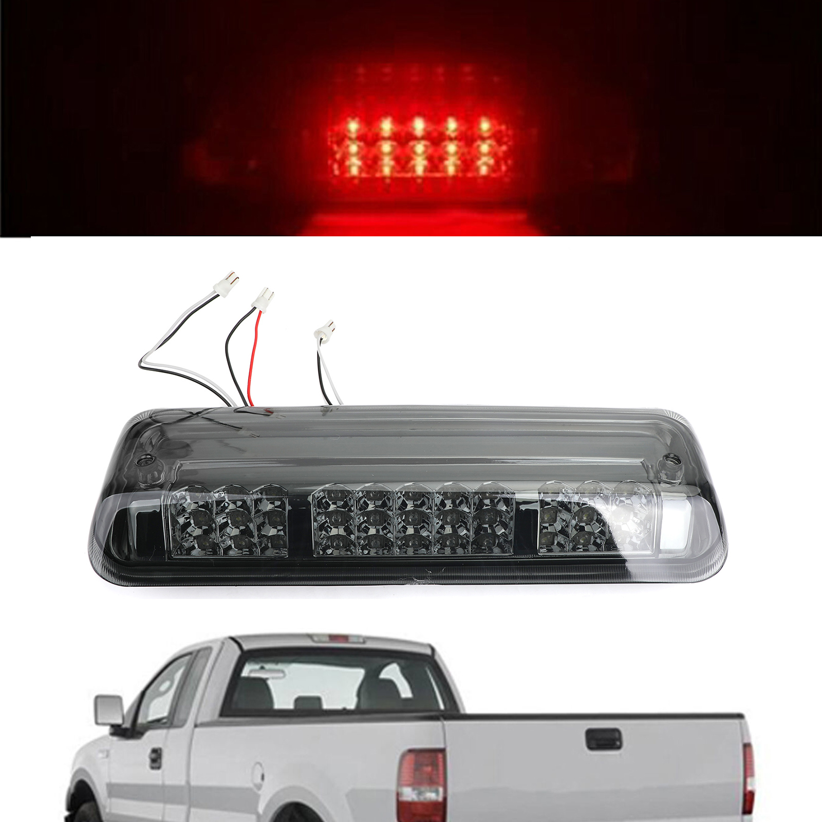 2007-2010 Ford Explorer Sport Trac Rear Brake Light High Mount Stop Light Black 02HLA1215ASM Generic